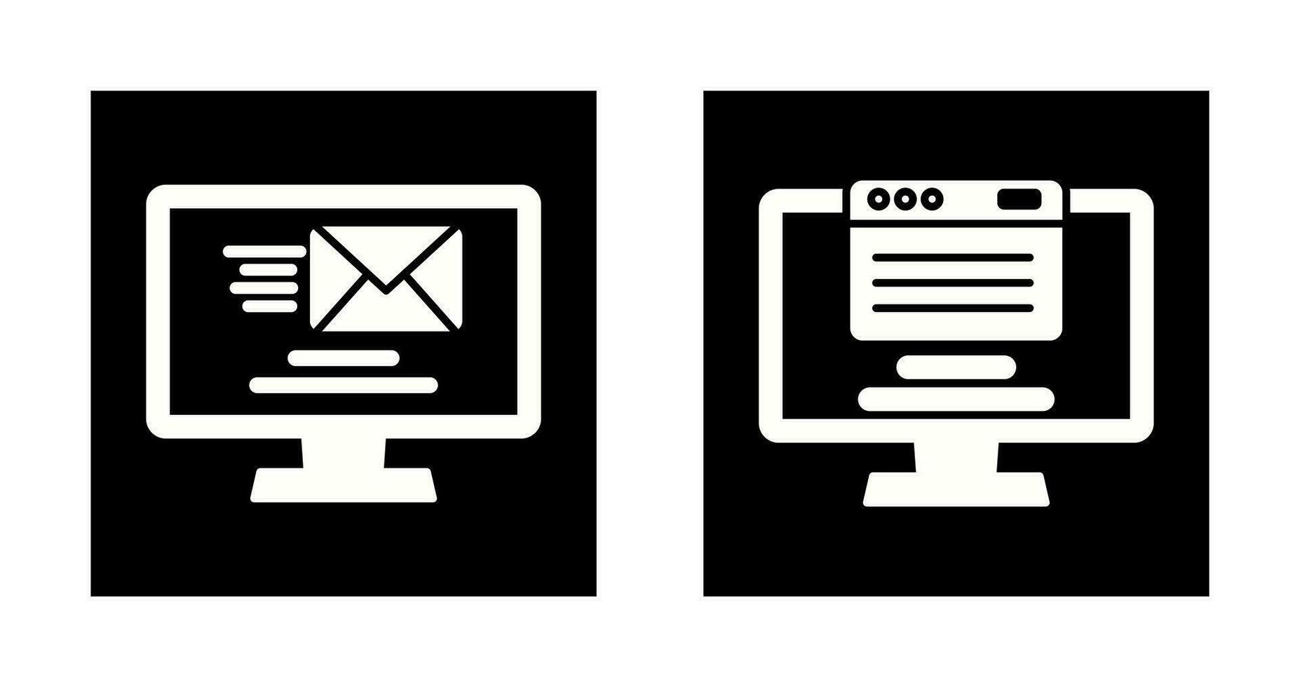 correo y web icono vector