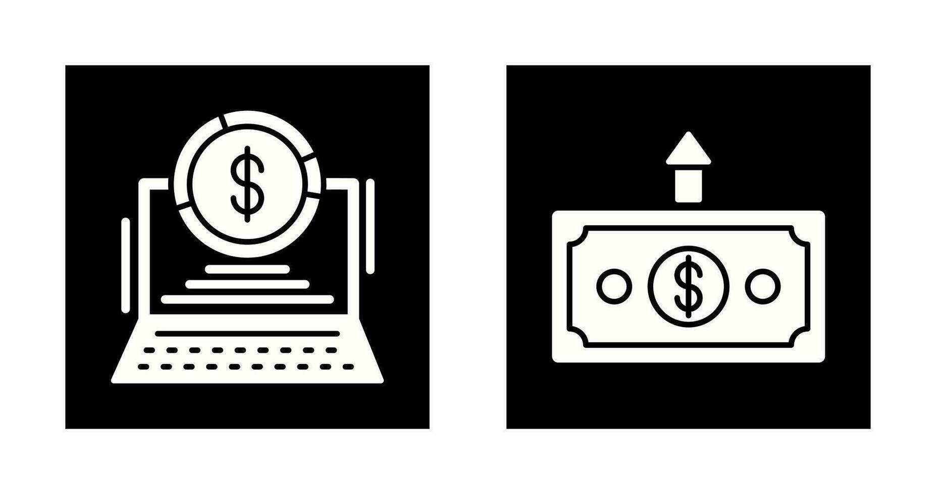 Pie Chart and Money Up Icon vector