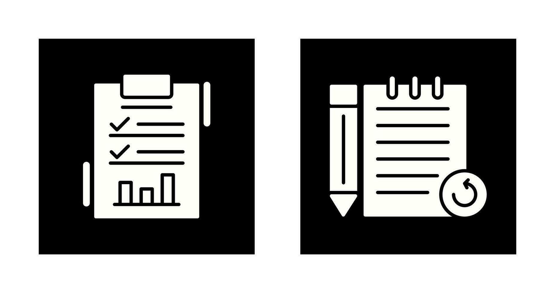 Report List and Rechecked Notes Icon vector