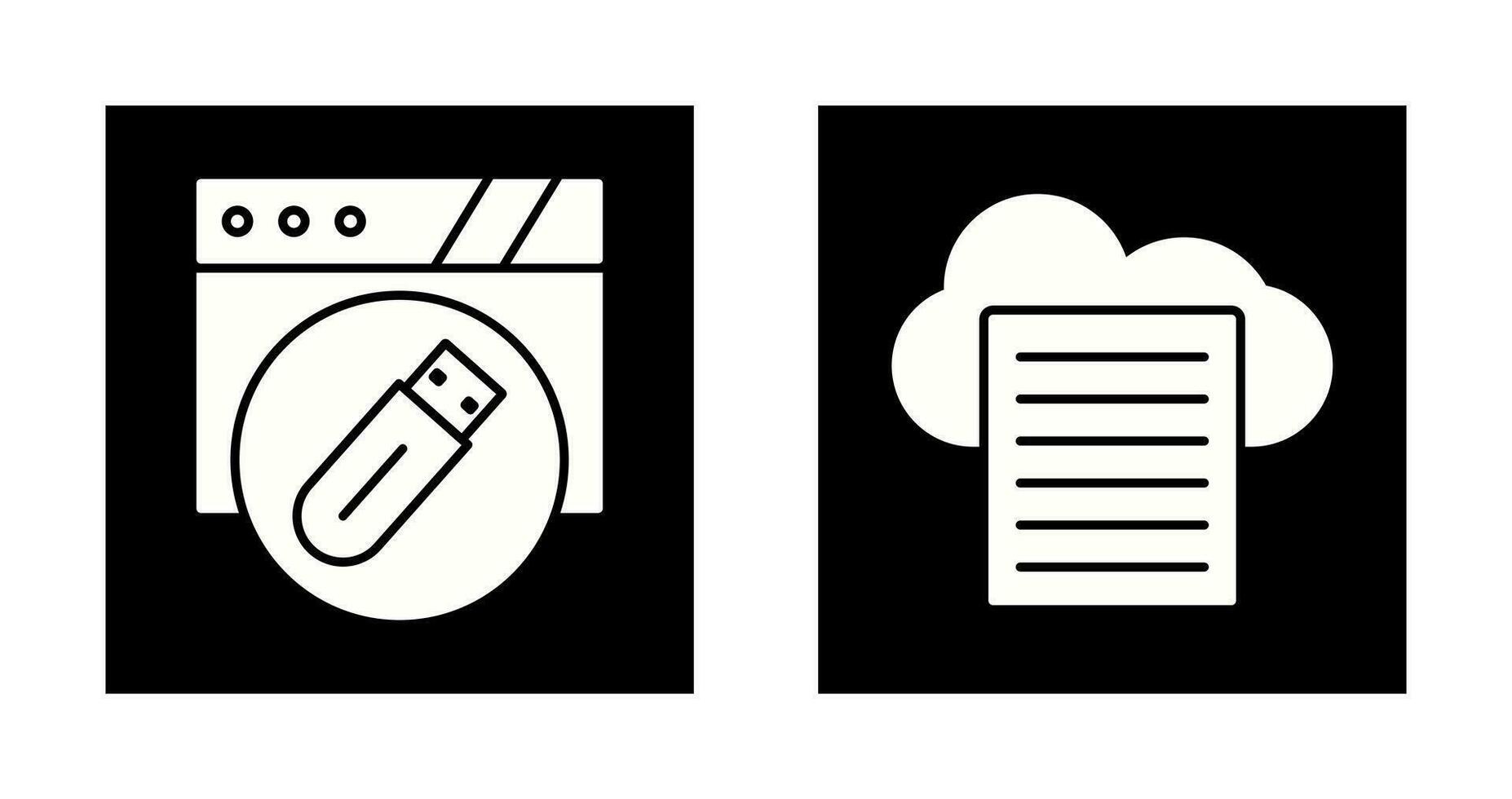 Sheet and Usb Flash Drive Icon vector