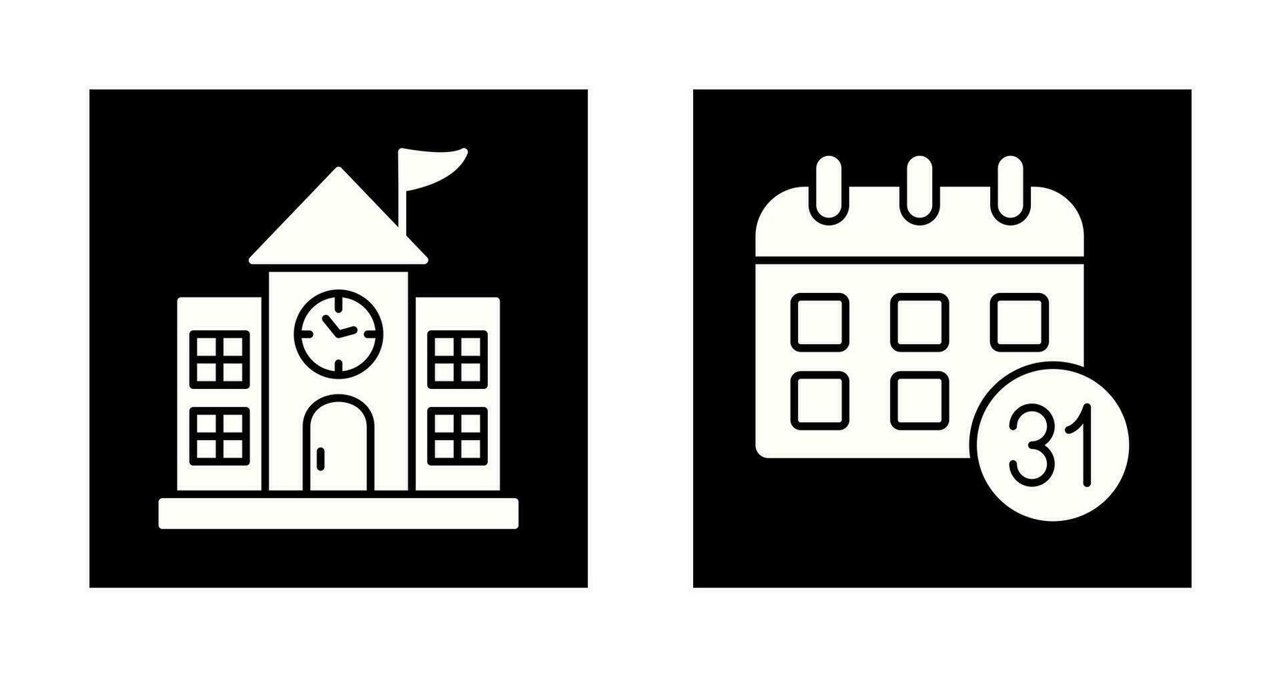 University Campus and Calendar Icon vector