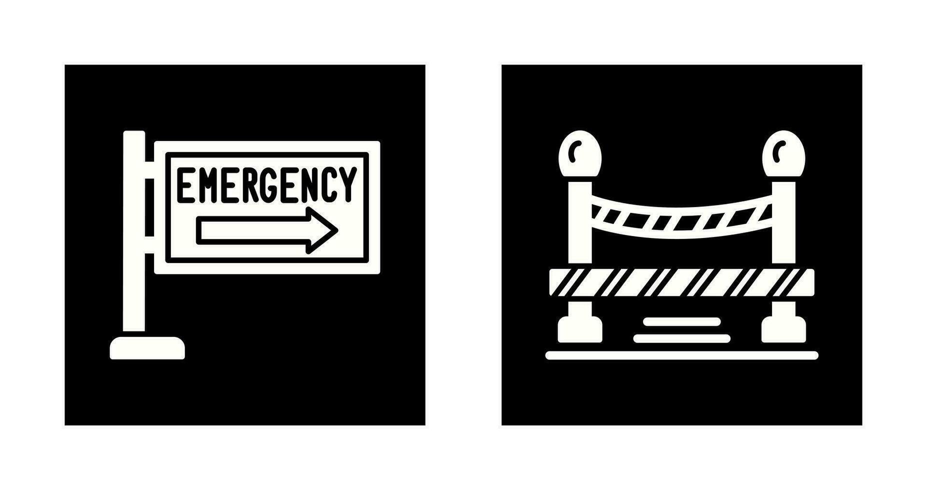 Emergency Sign and Do Not Cross Line, Icon vector