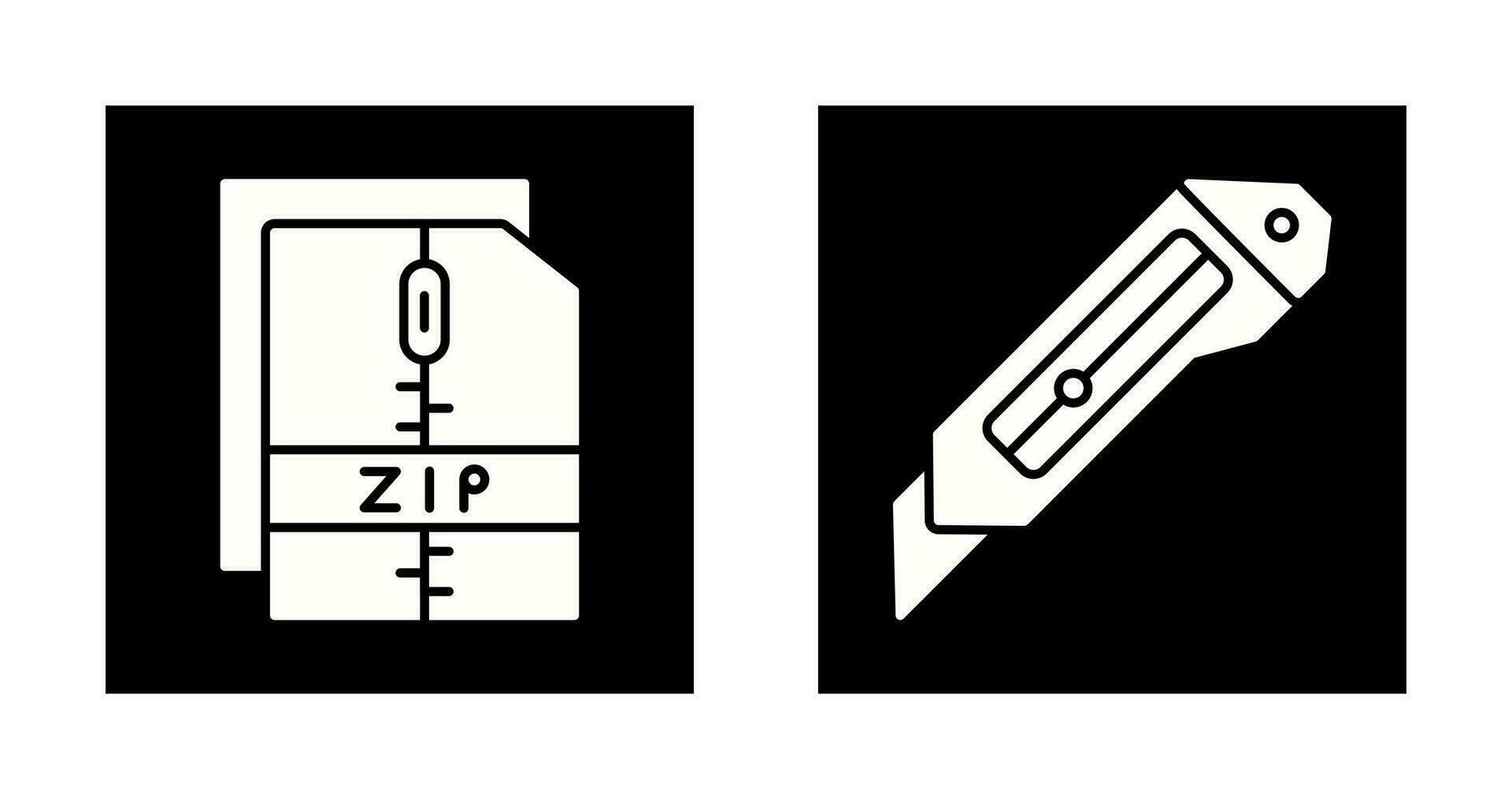 Cutter and Zip File Icon vector