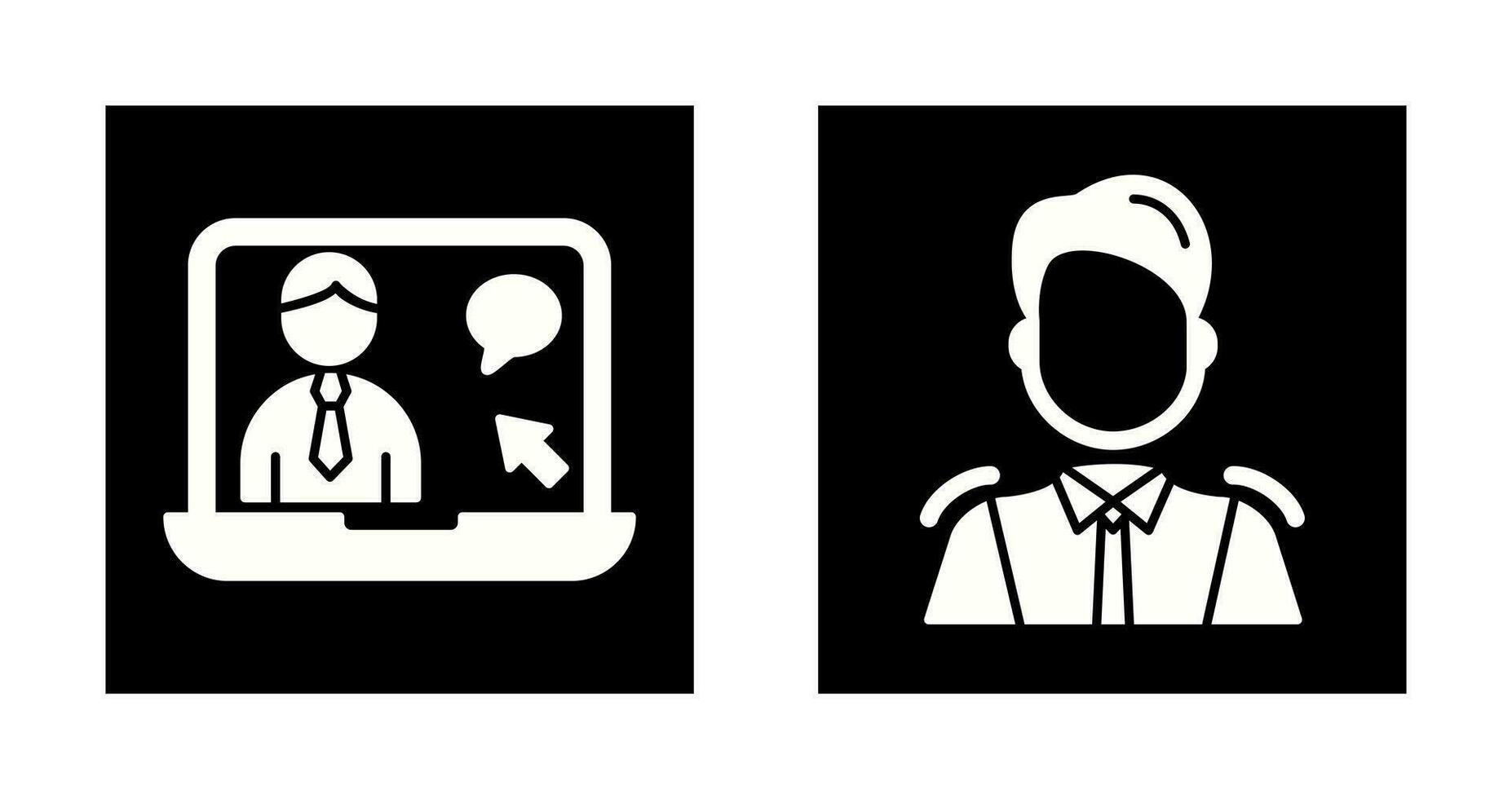 Online Job and Manager Icon vector