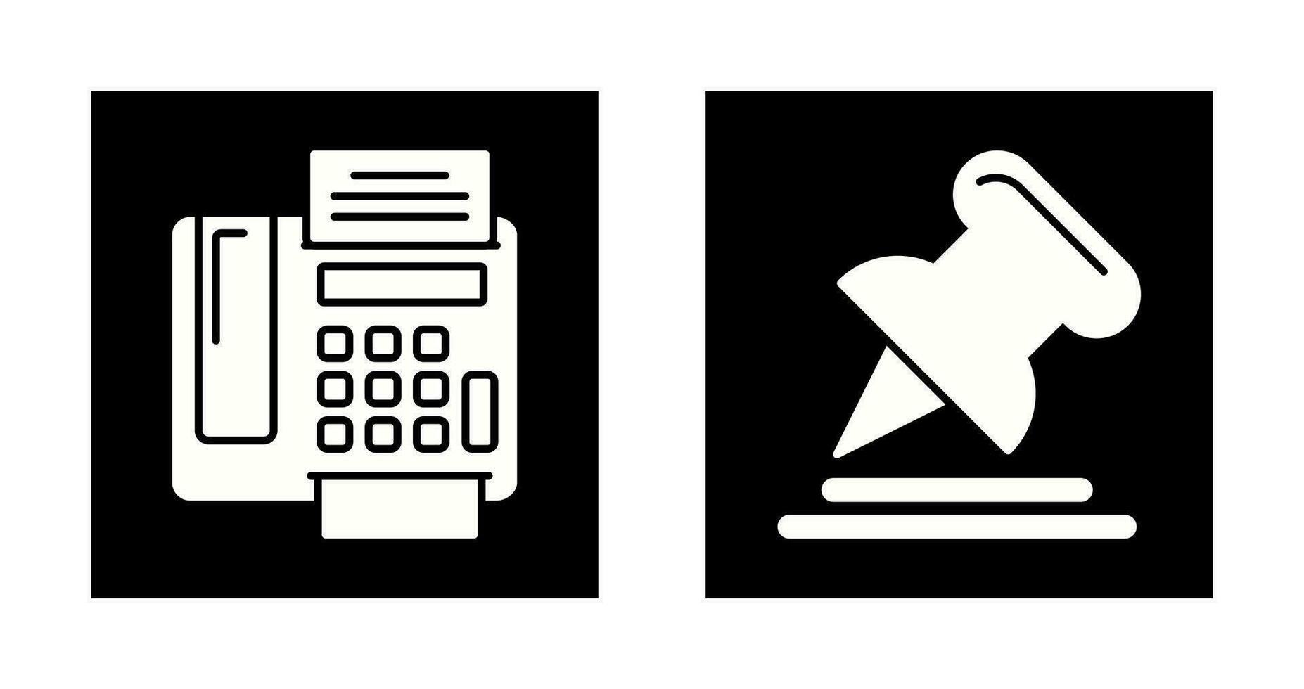 Fax Machine and Pin Icon vector
