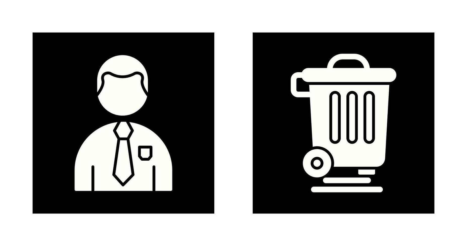 Employee and Dustbin Icon vector