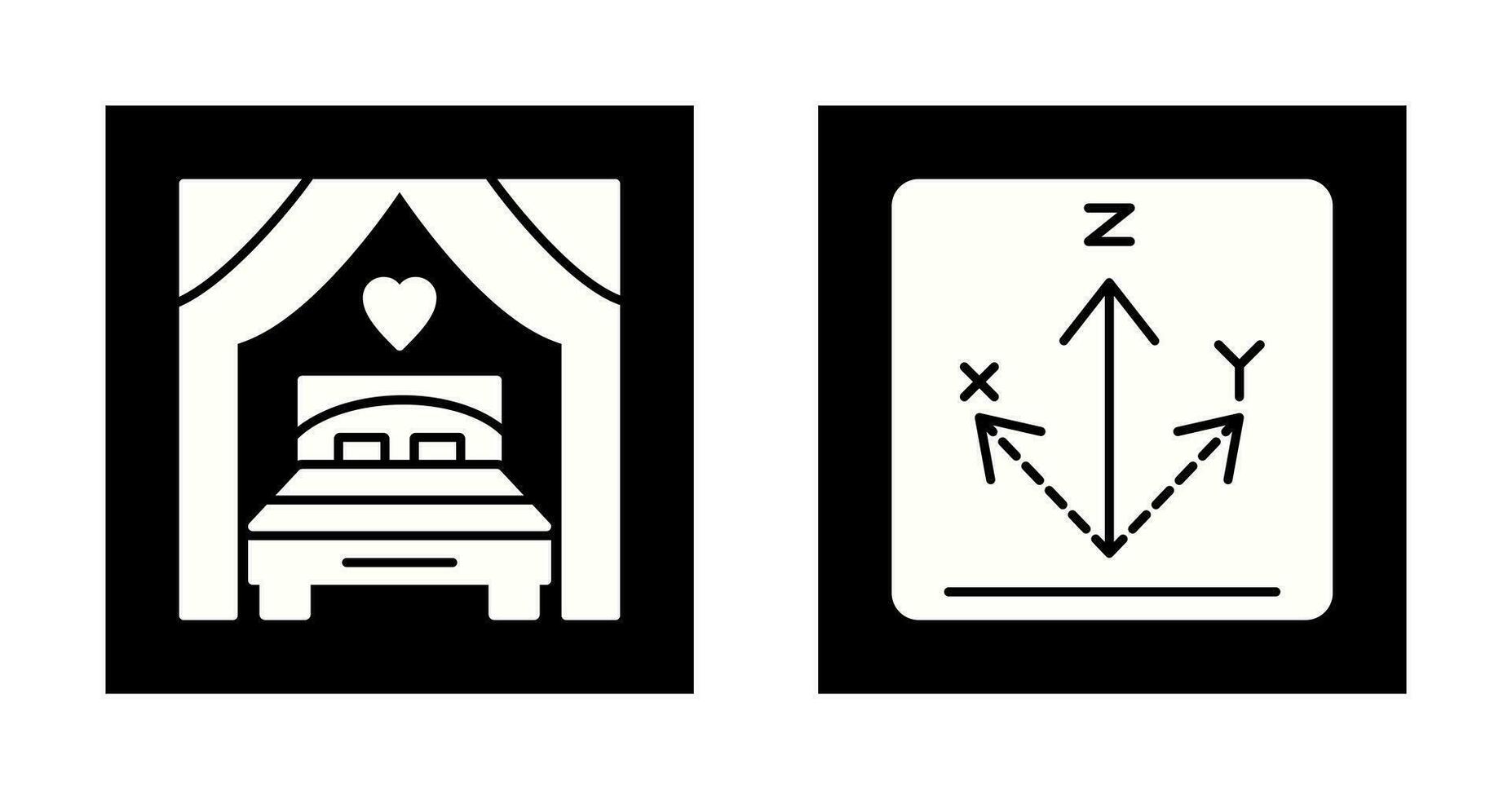 Bed and Axis Icon vector