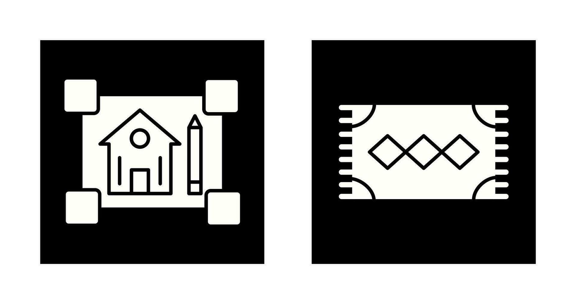 blueprint and rug Icon vector