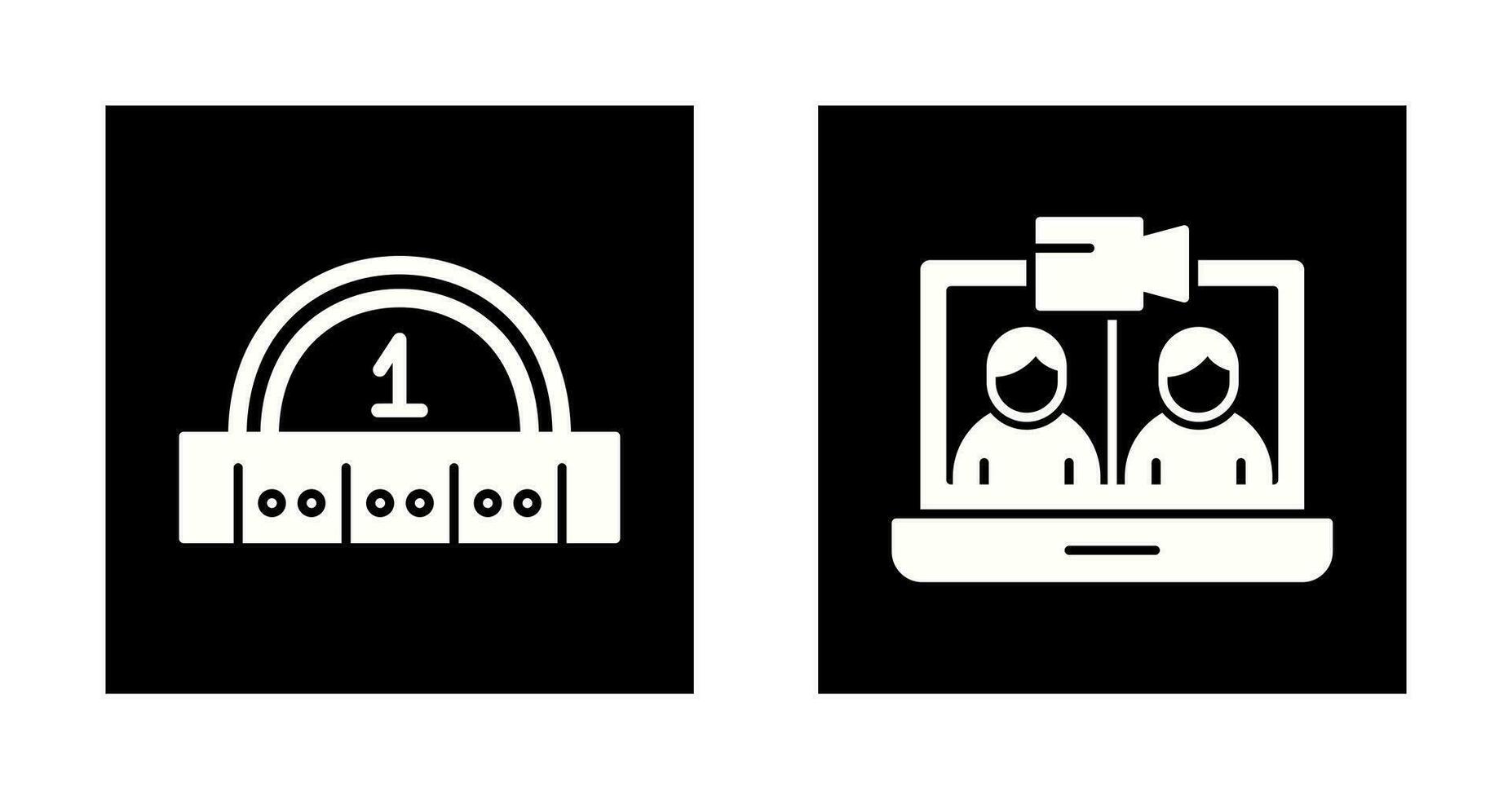 Video Conference and Ruler Icon vector