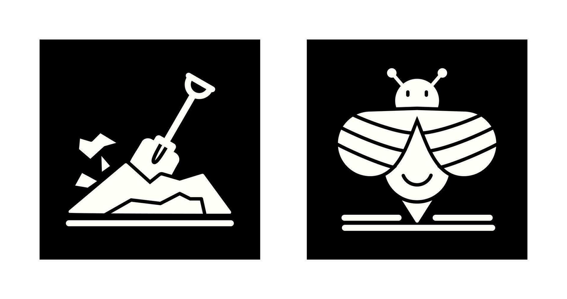 Digging and Bee Icon vector