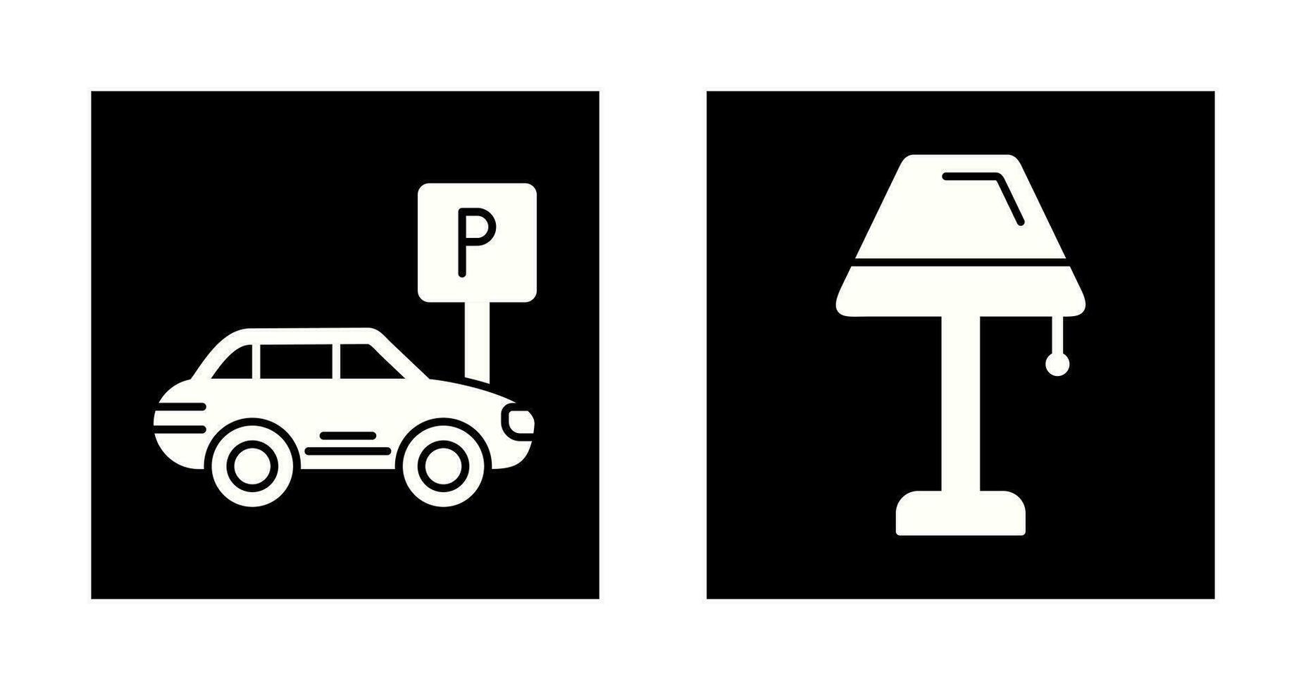 estacionamiento y lámpara icono vector
