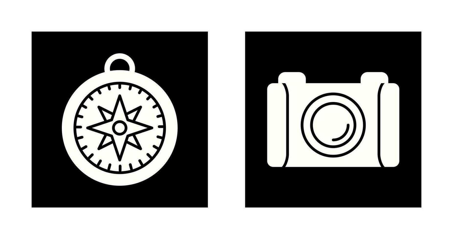 Compass and Camera Icon vector