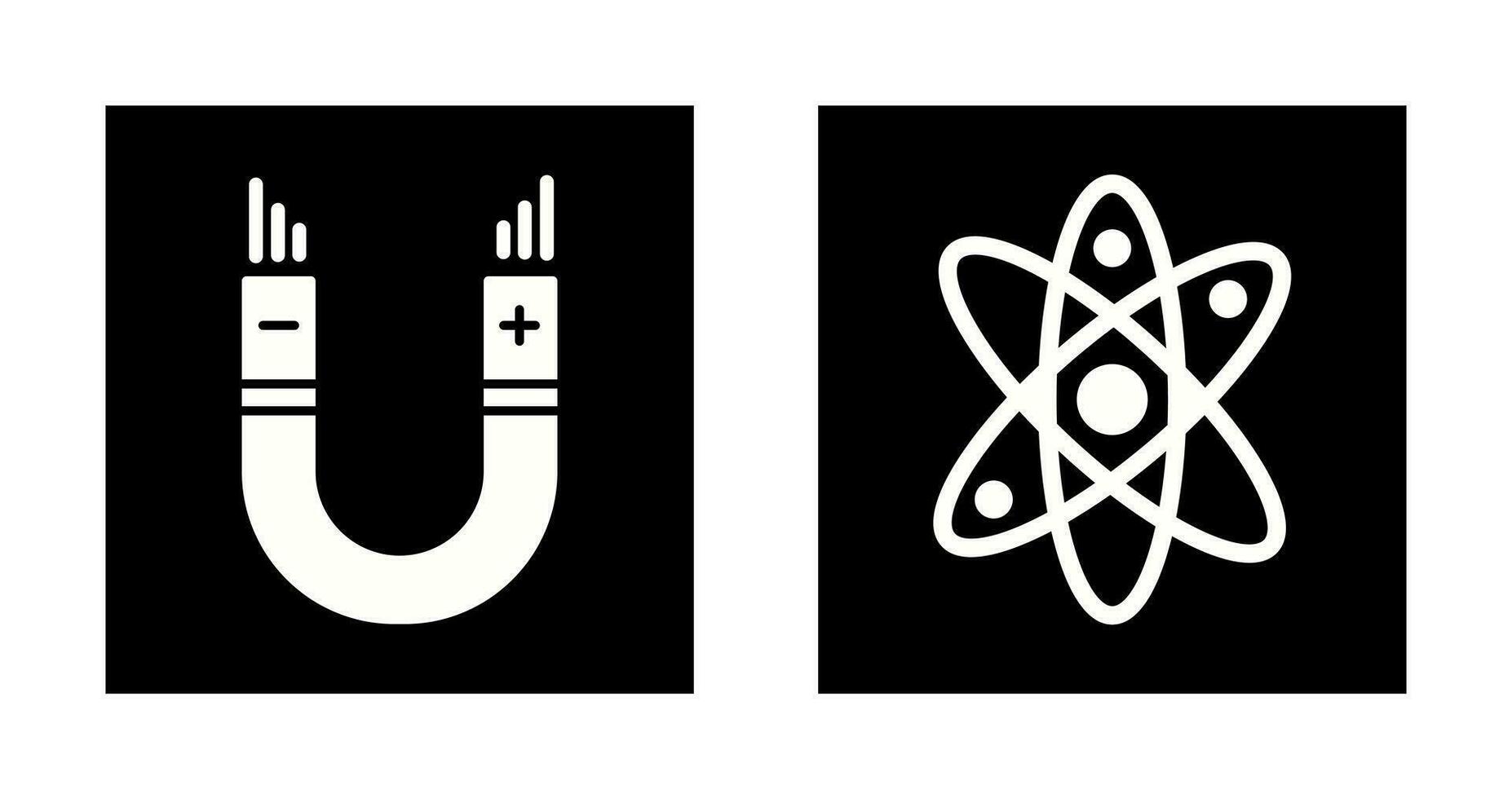 Atom and Magnet,attraction Icon vector