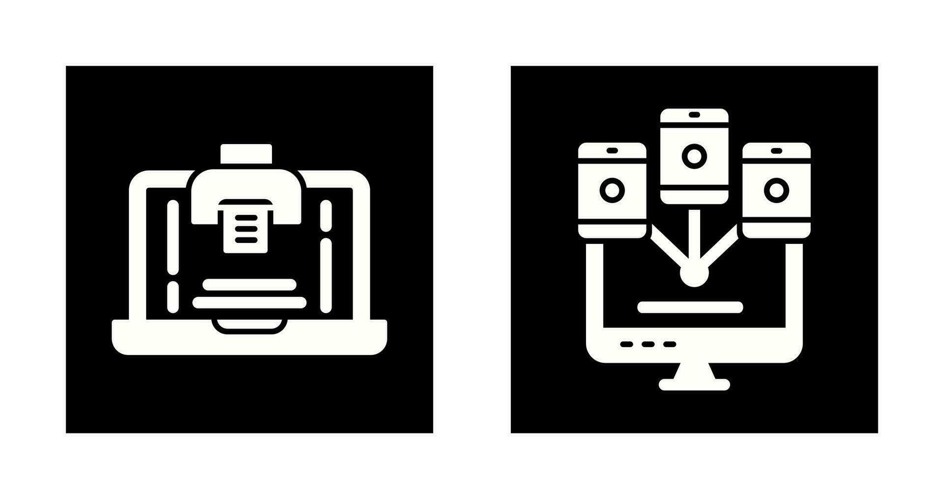 Print and Computer  Icon vector