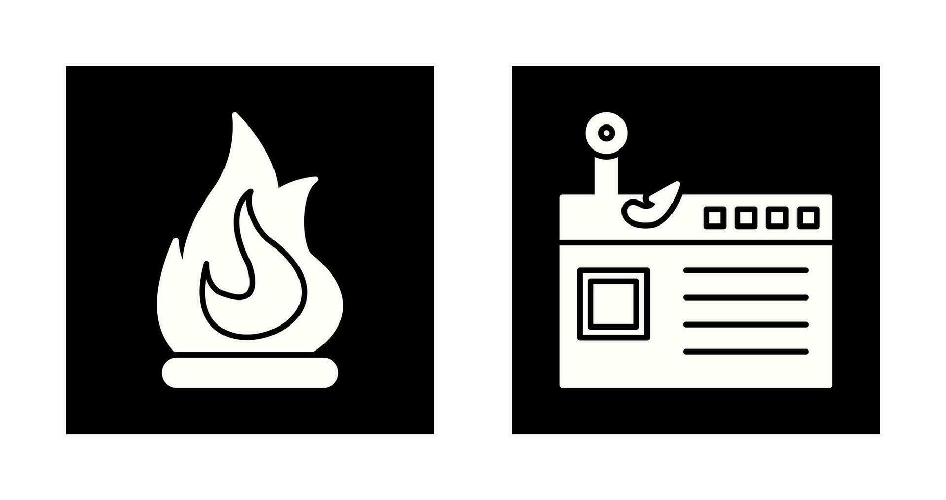 Fire and Phishing Icon vector