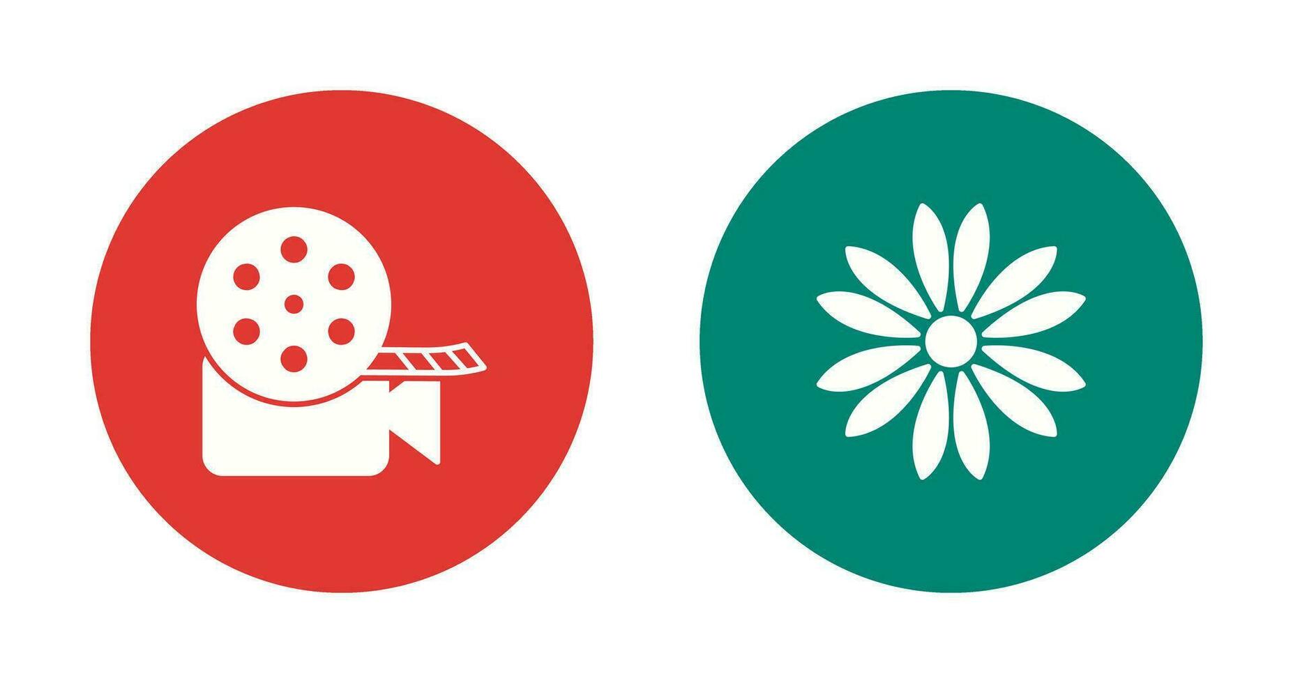 video reel and flower Icon vector