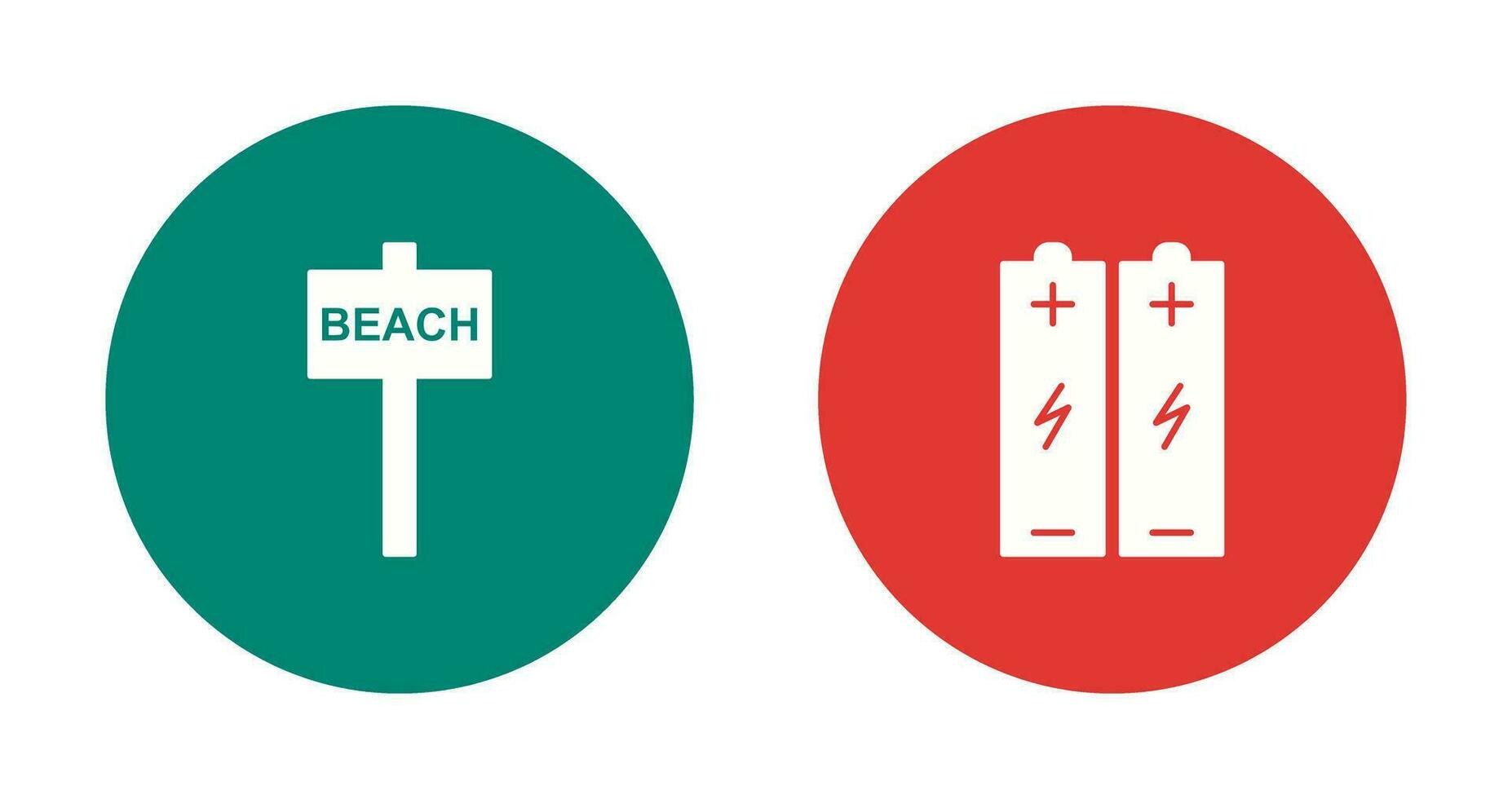 beach sign and batteries  Icon vector