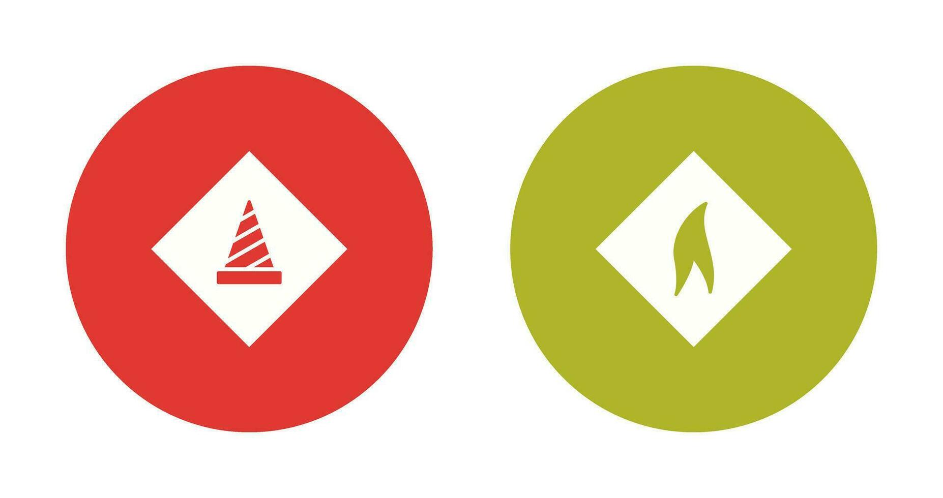 under construction and flammable material  Icon vector