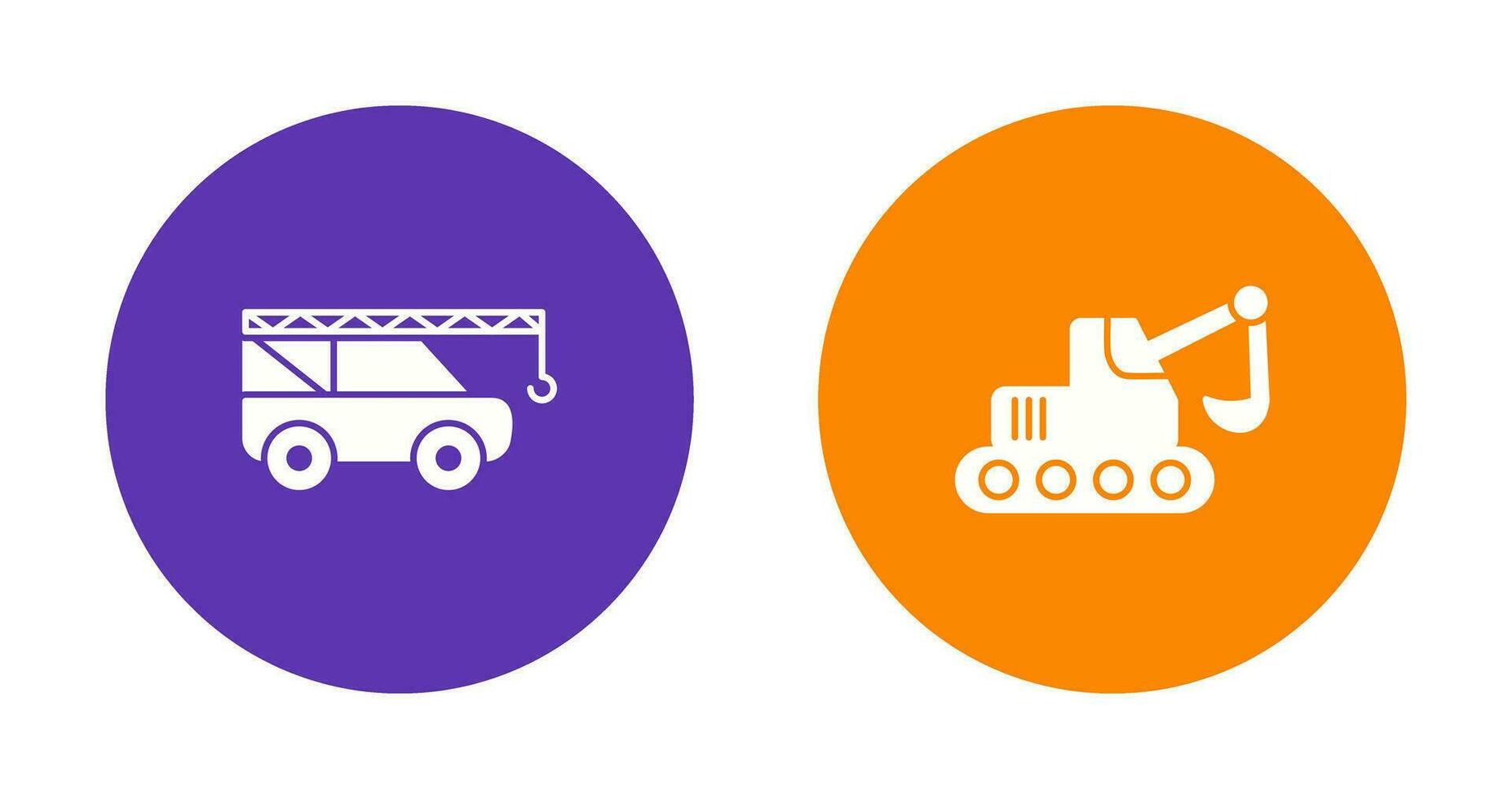 Crane and Escavator Icon vector