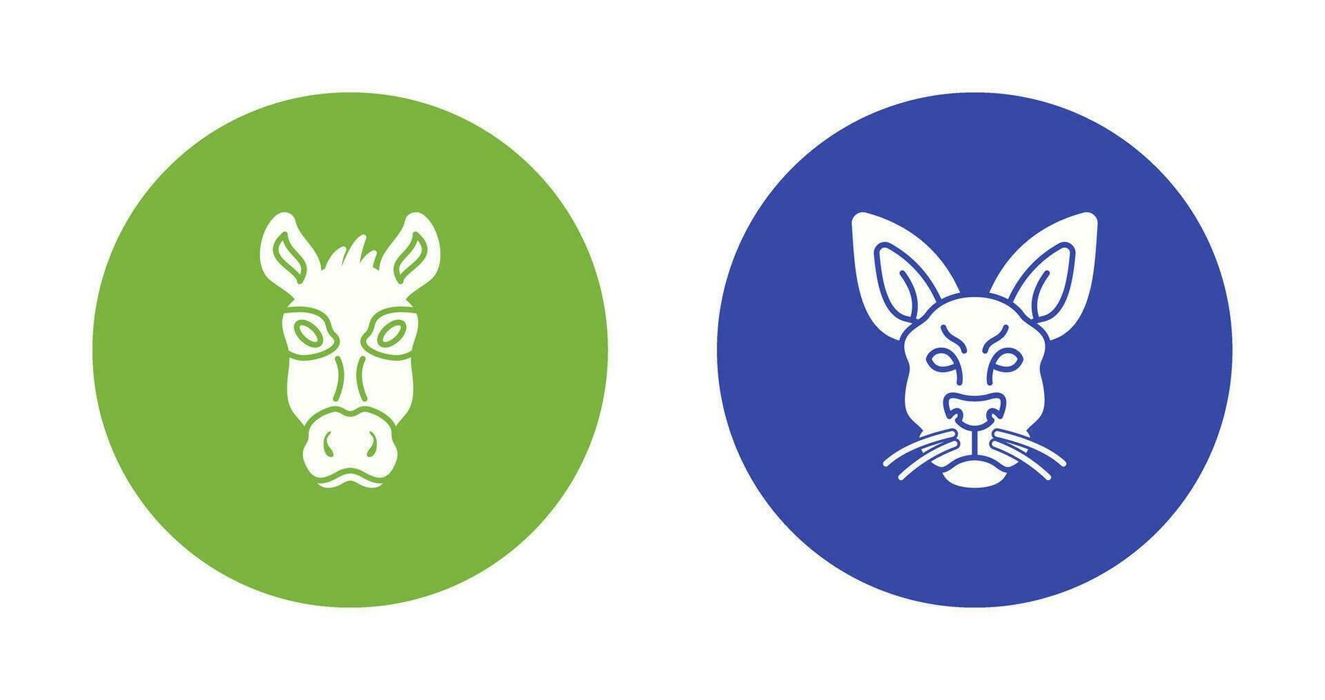 Donkey and Kangaroo Icon vector