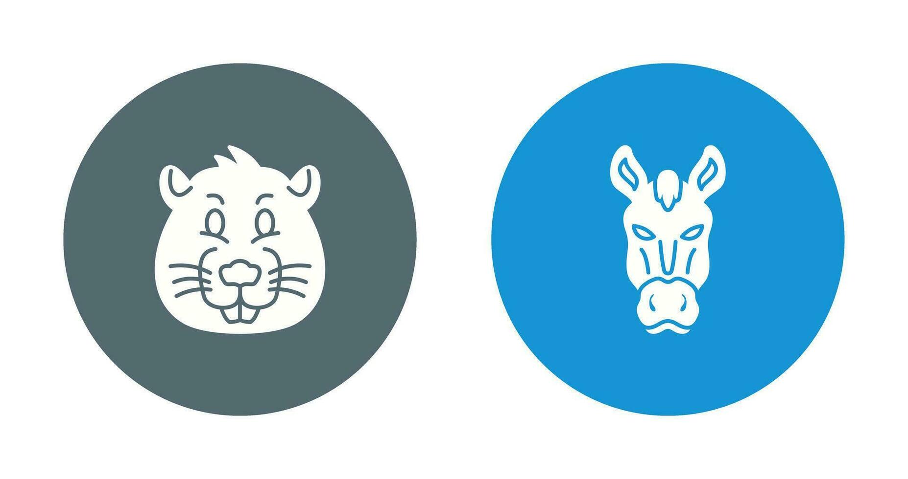 Beaver and Horse Icon vector
