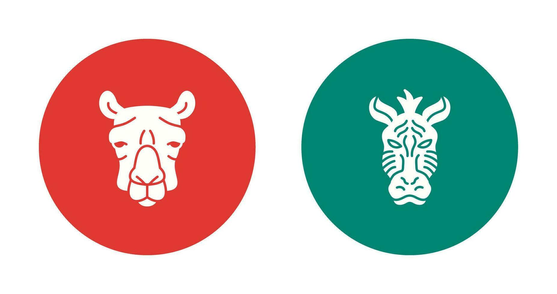 Camel and Zebra Icon vector
