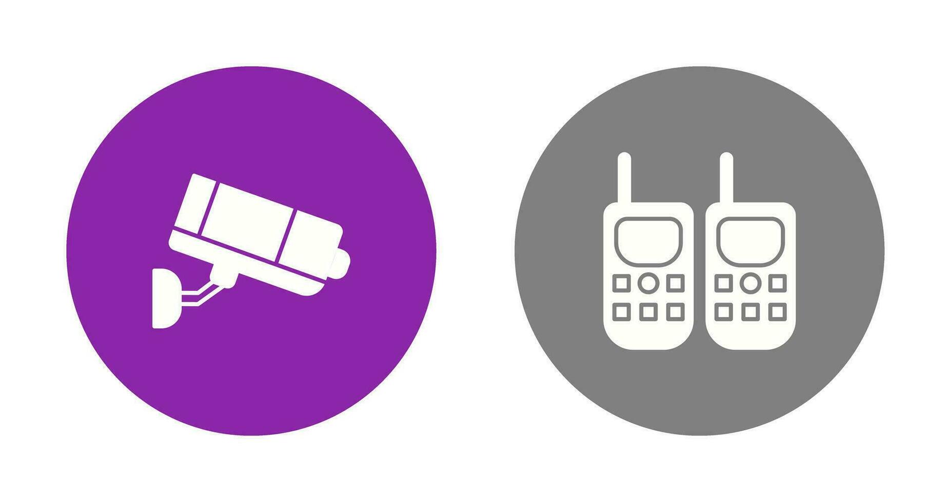 CCTV Camera and Walkie Talkie Icon vector