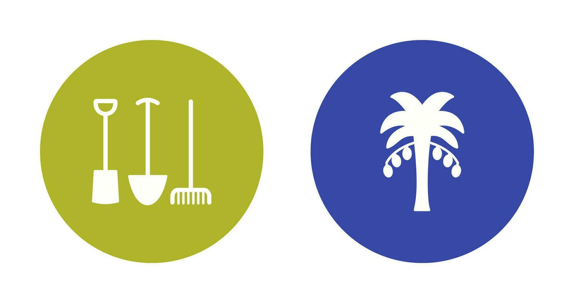 Gardening Tools and Palm tree Icon vector