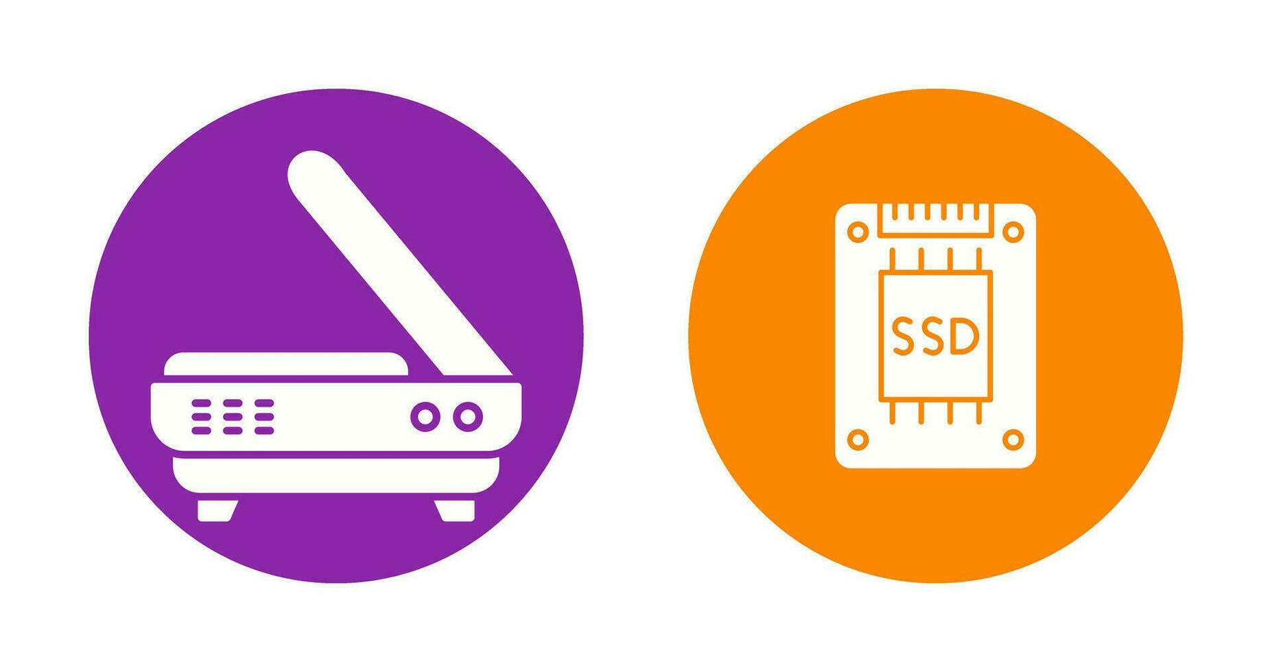 Scanner and Hard drive Icon vector