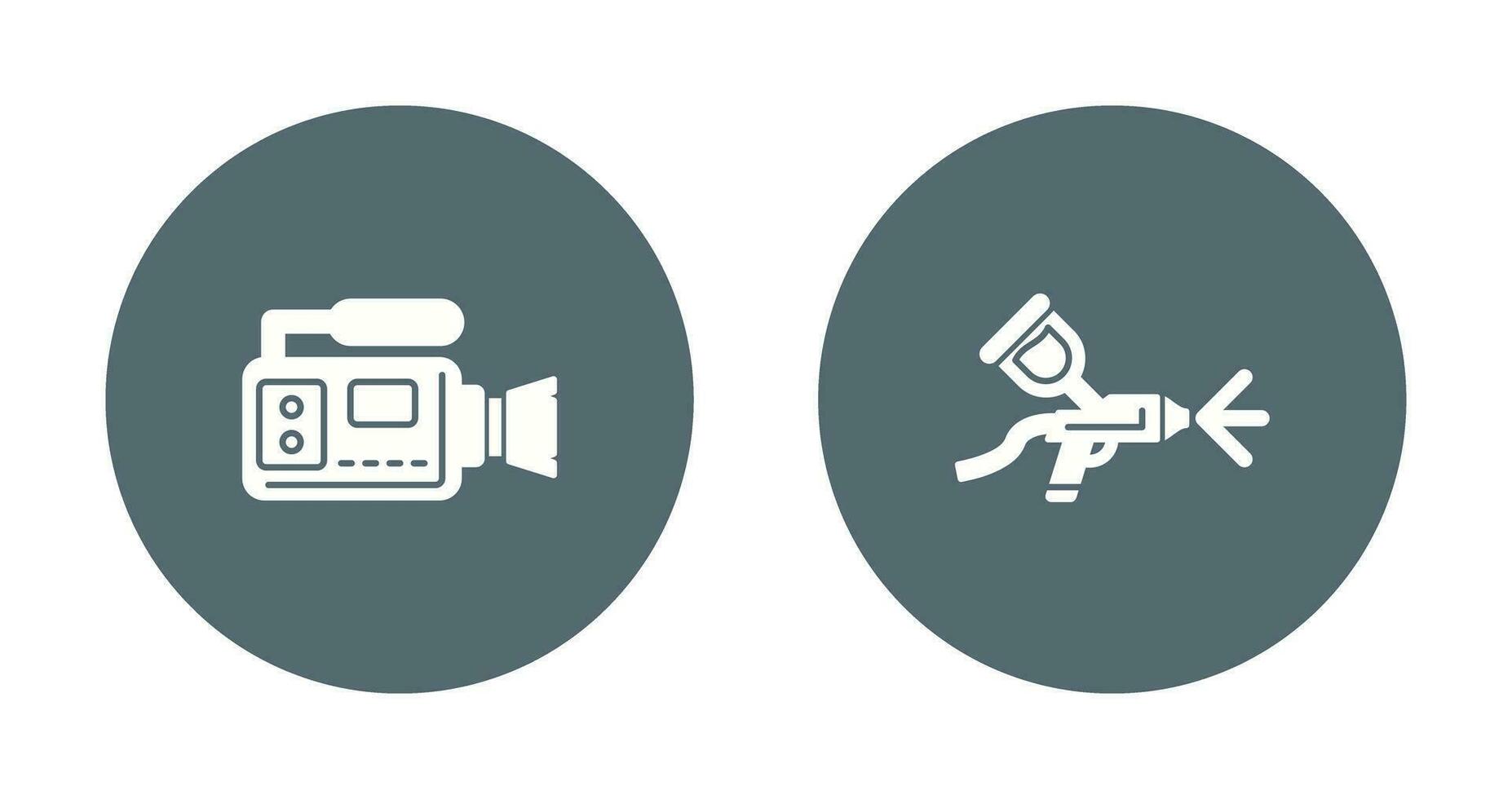 Airbrush and Video Camera Icon vector