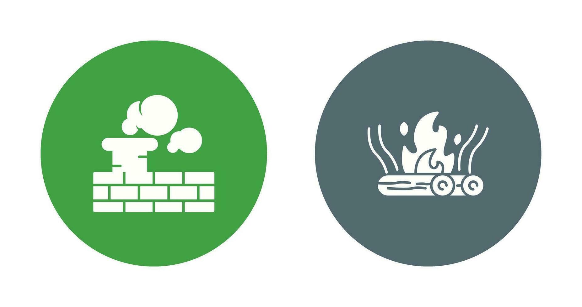 Chimney and Bonfire Icon vector