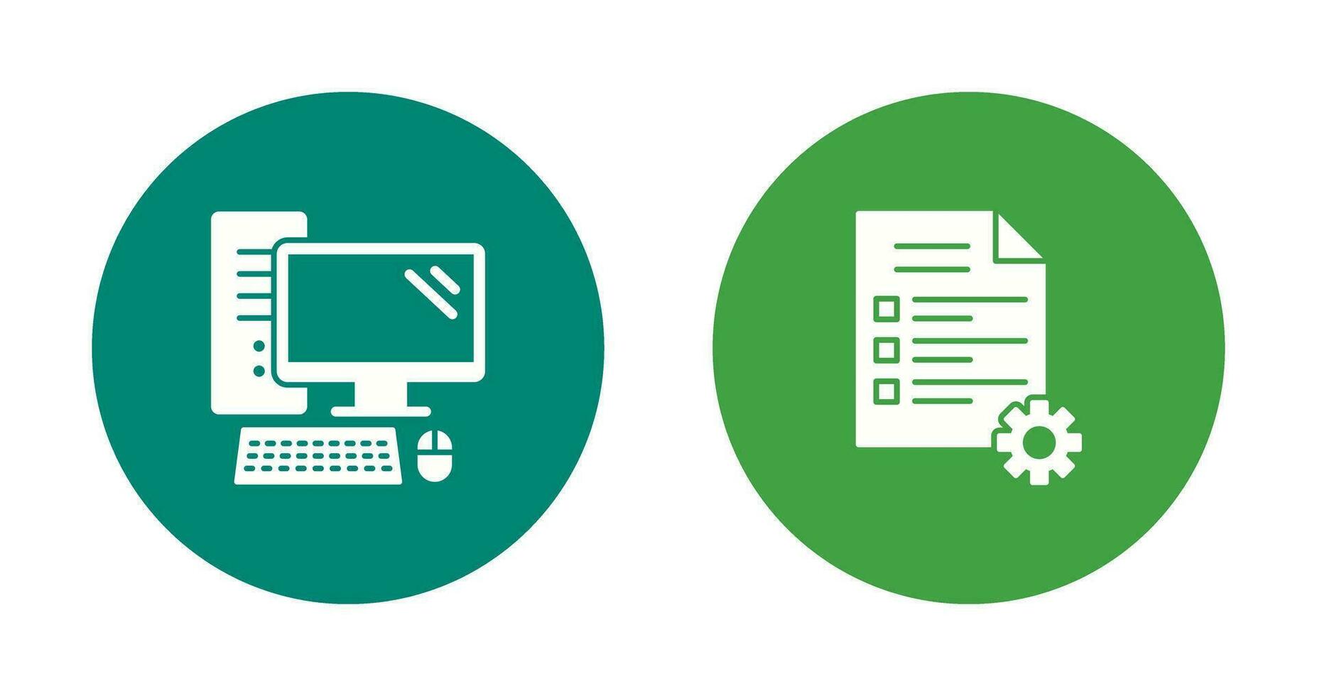 Computer and Test Icon vector