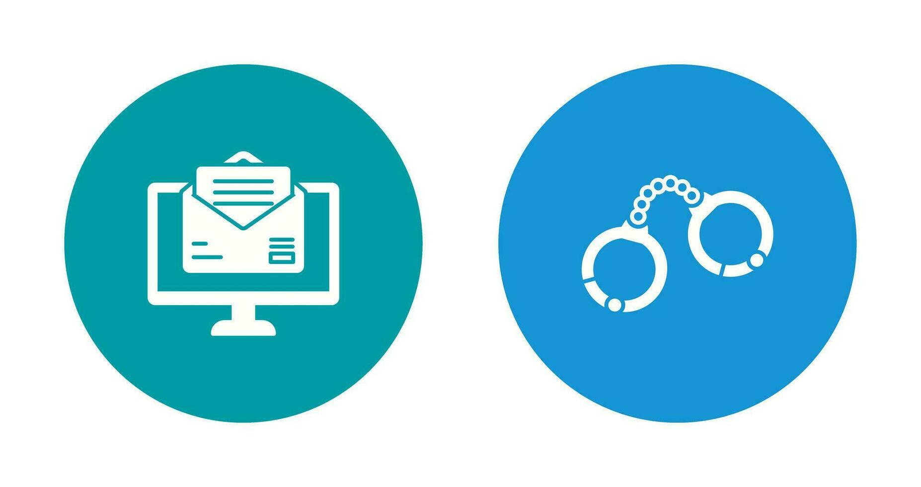 Mail and Handcuffs Icon vector