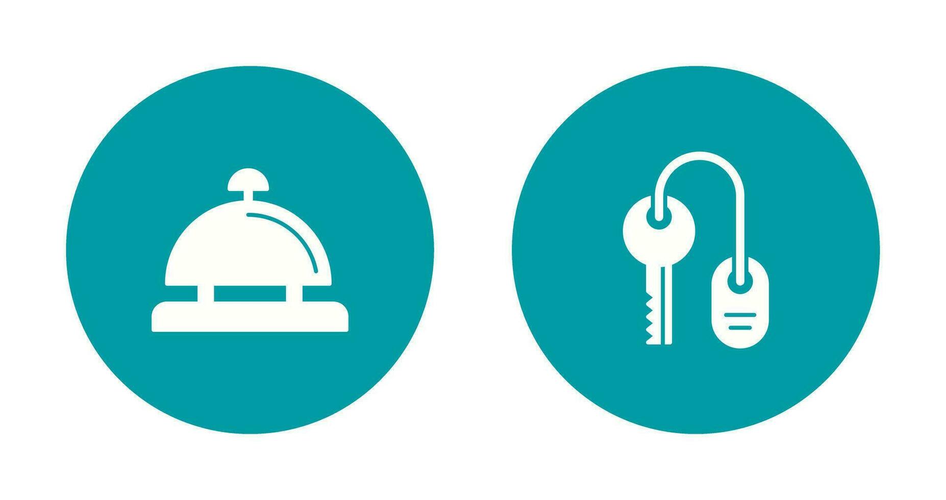 Room key and Desk Bell Icon vector