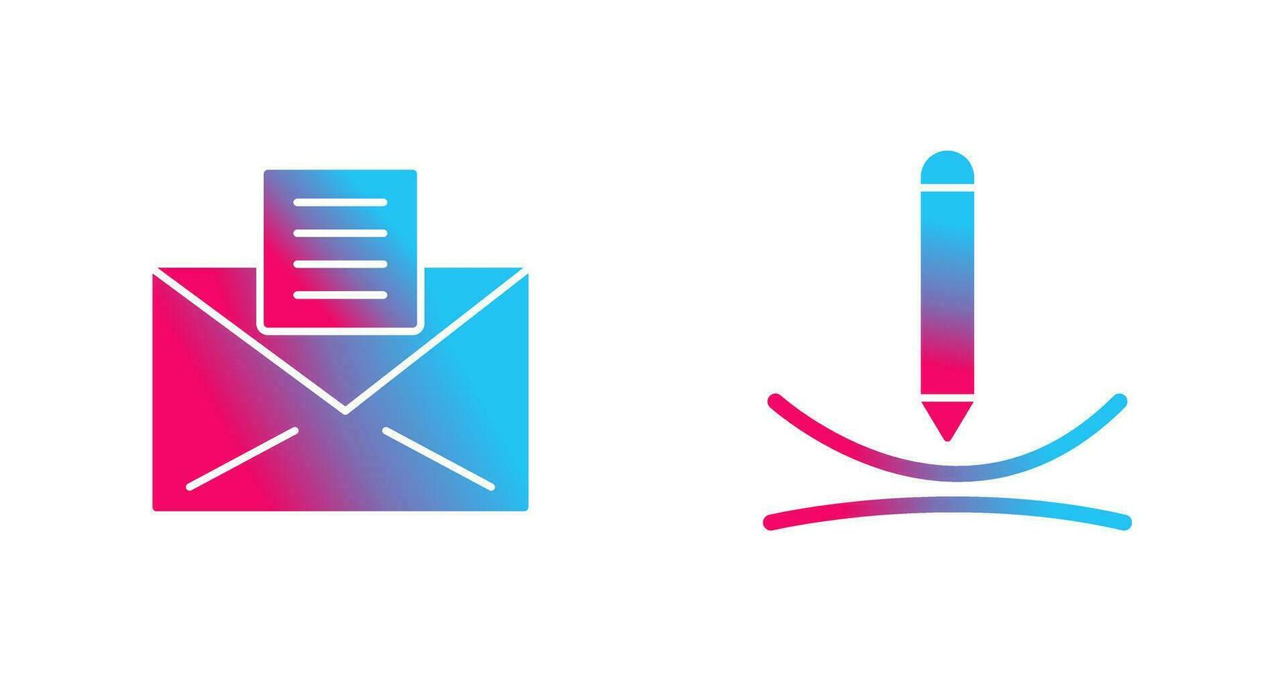 email documents and draw curve Icon vector