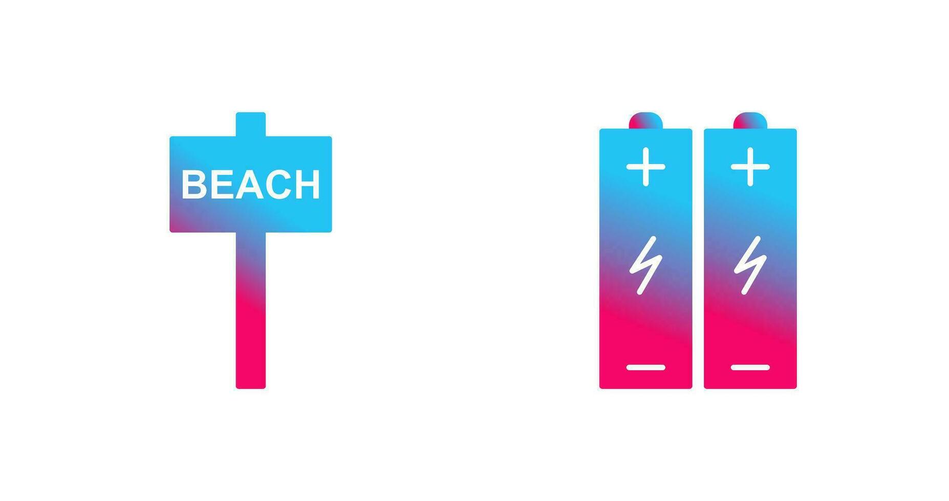 beach sign and batteries  Icon vector