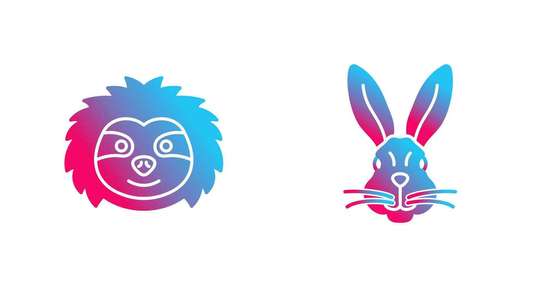 Sloth and Rabbit Icon vector