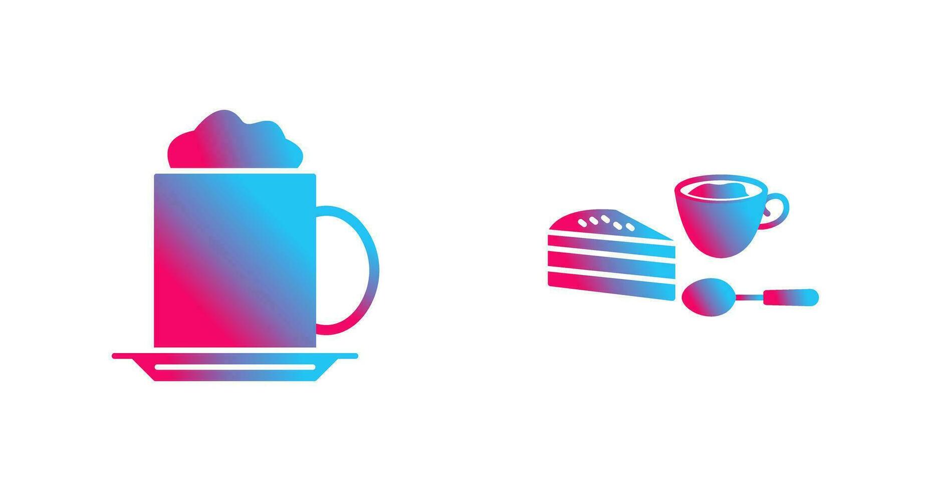 capppucino and coffee served  Icon vector