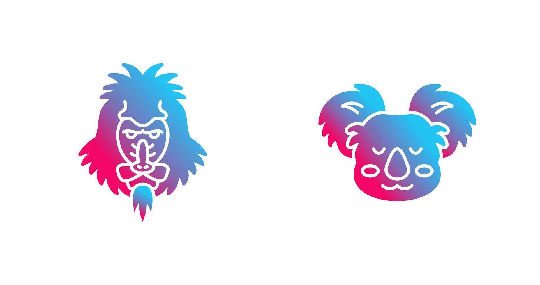 Mandrill and Koala Icon vector