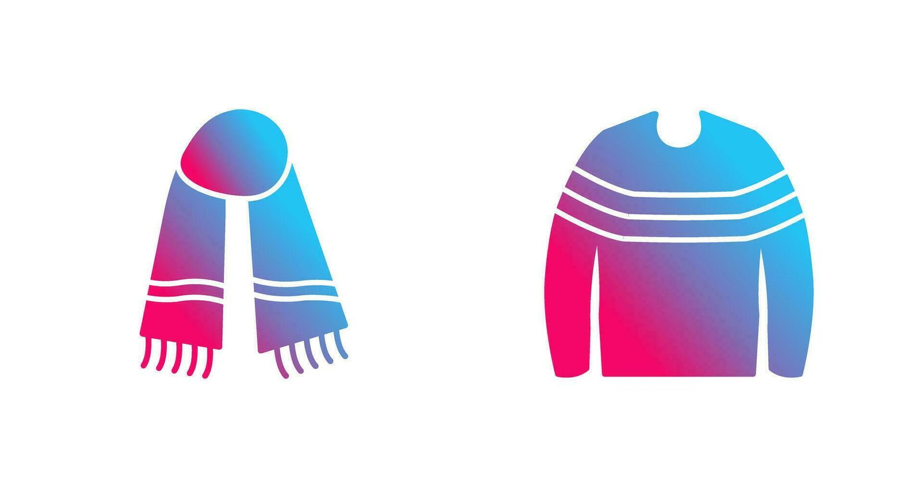 Warm Scarf and garments Icon vector