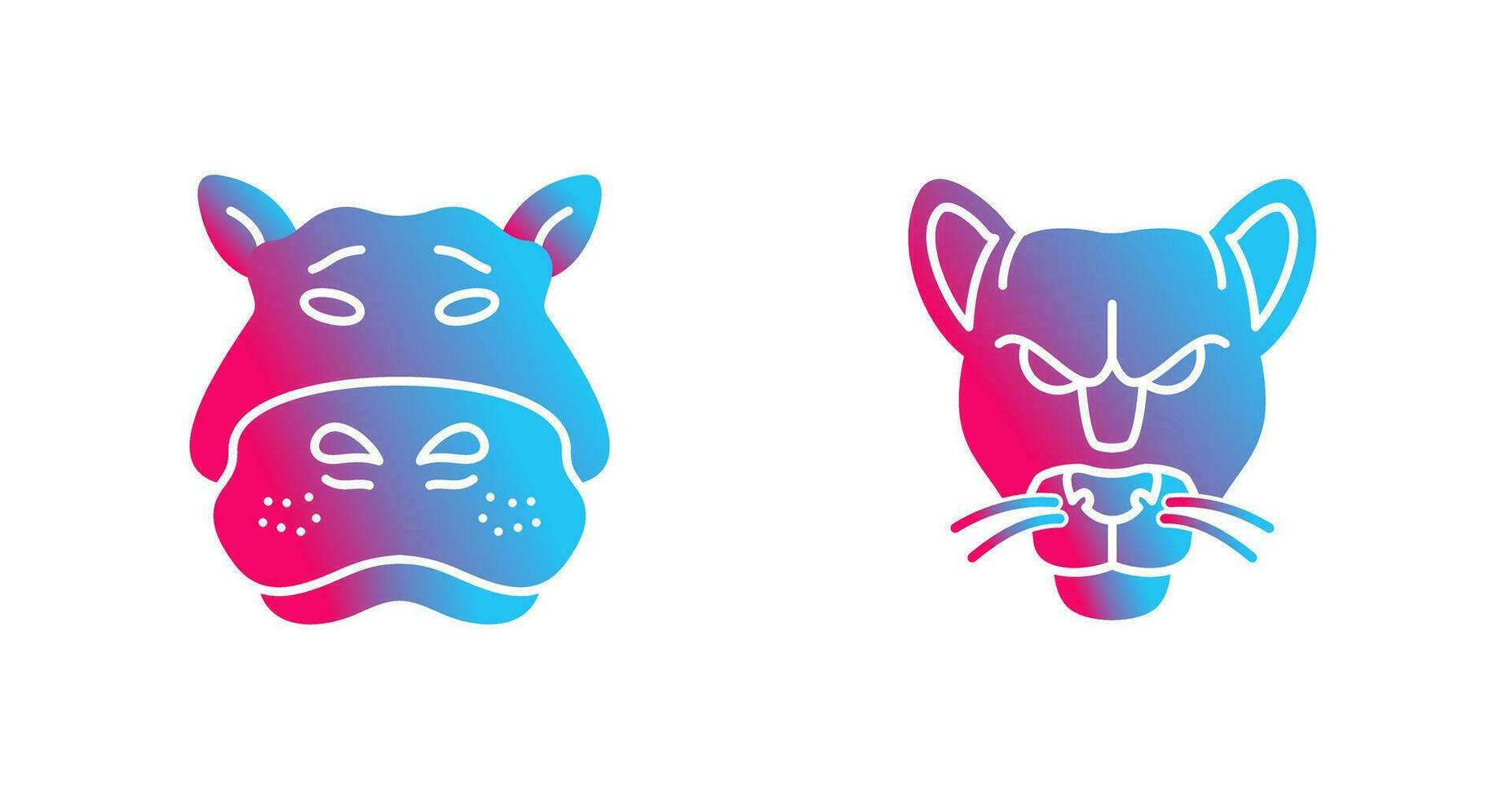 Panther an d Hippo Icon vector