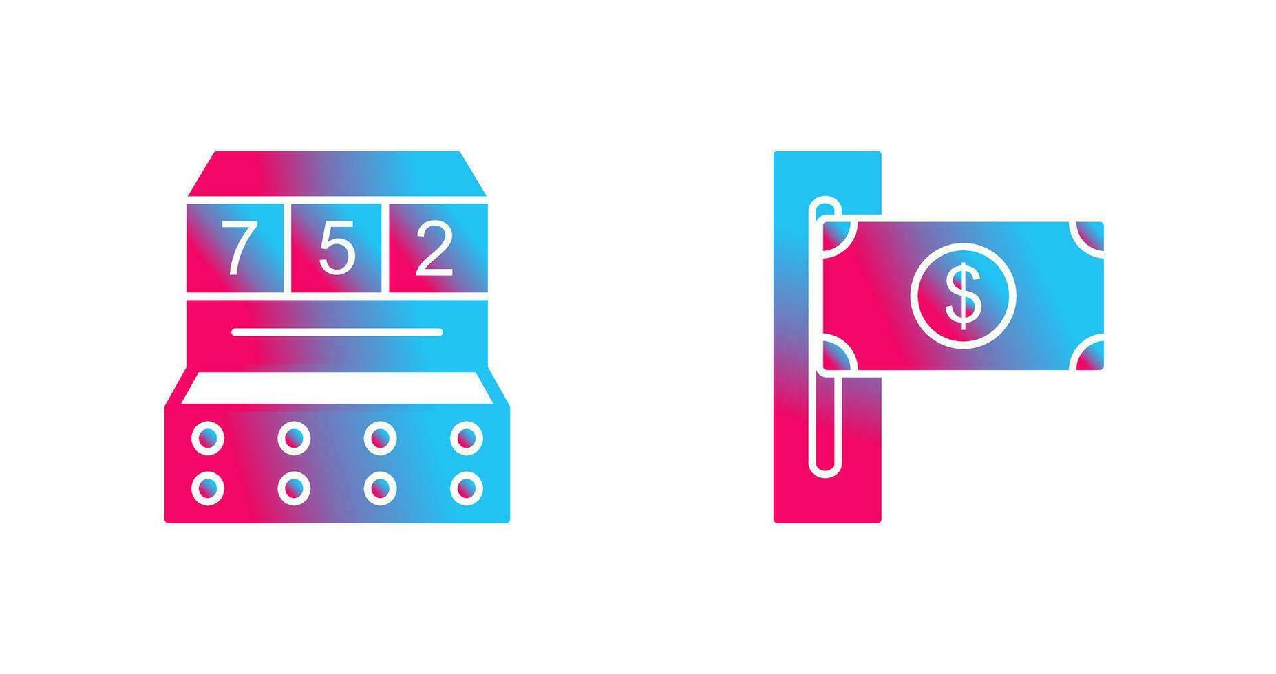 slot machine and slot of bills  Icon vector