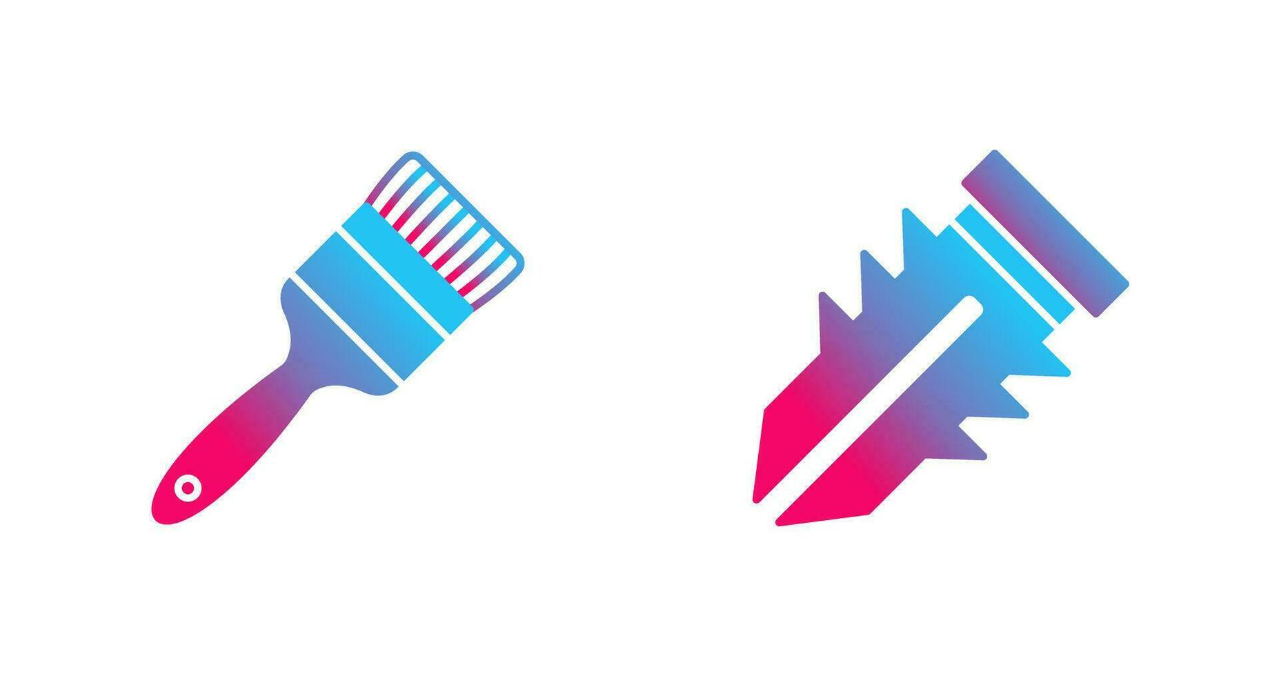Paint Brush and Dyupel Icon vector