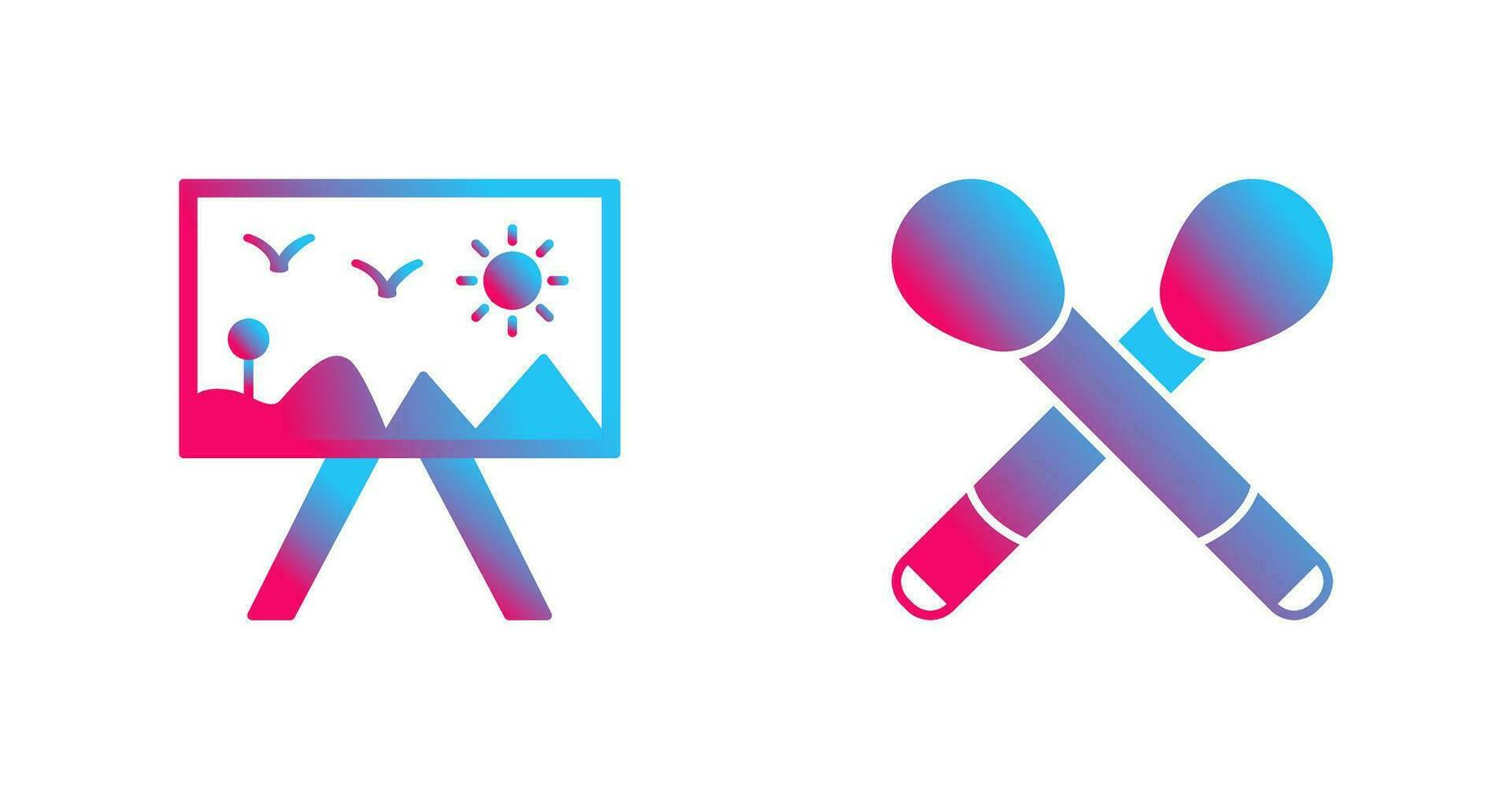 Painting of Canvvass and Brushes Icon vector