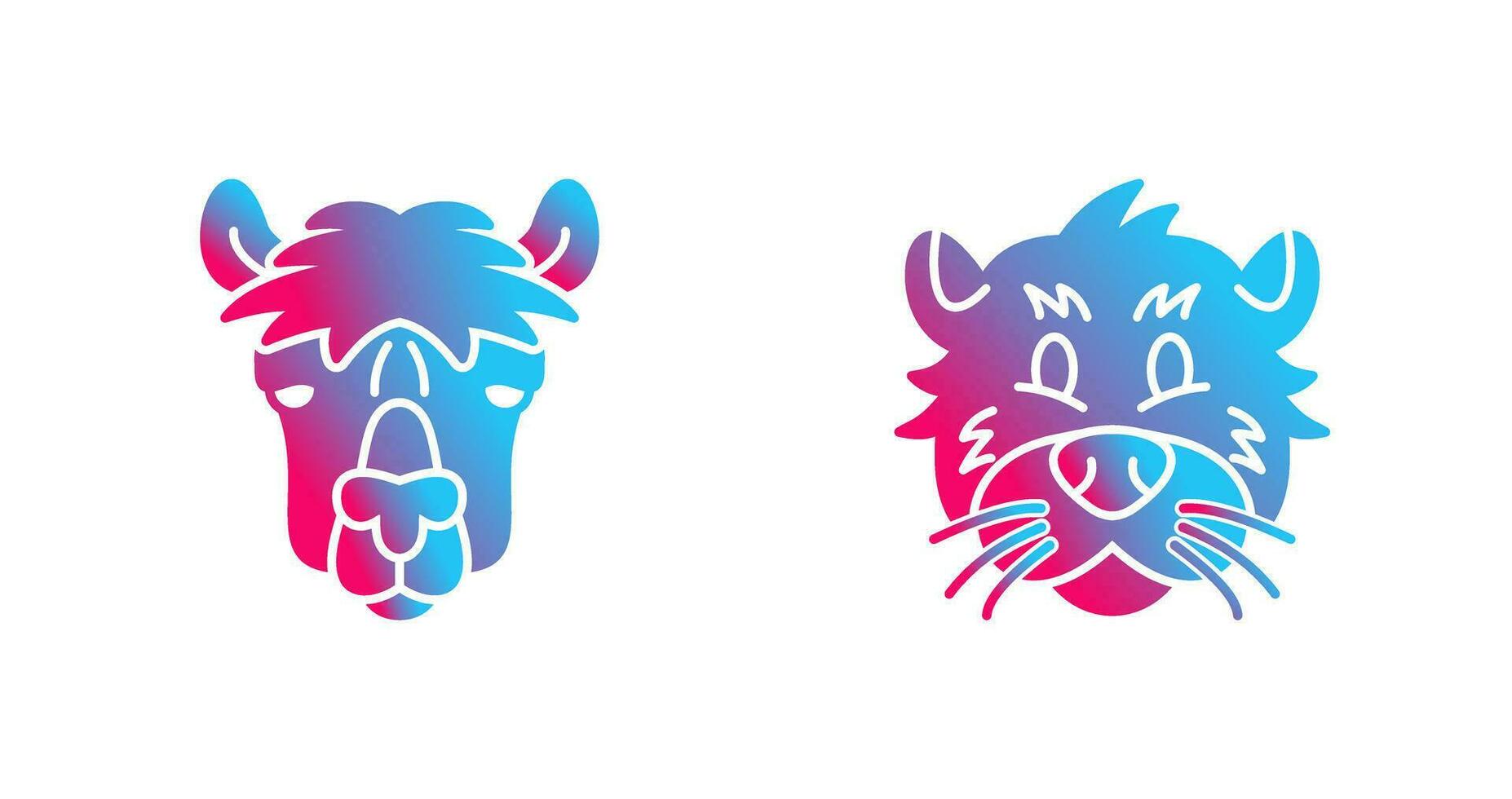 Alpaca and Otter Icon vector
