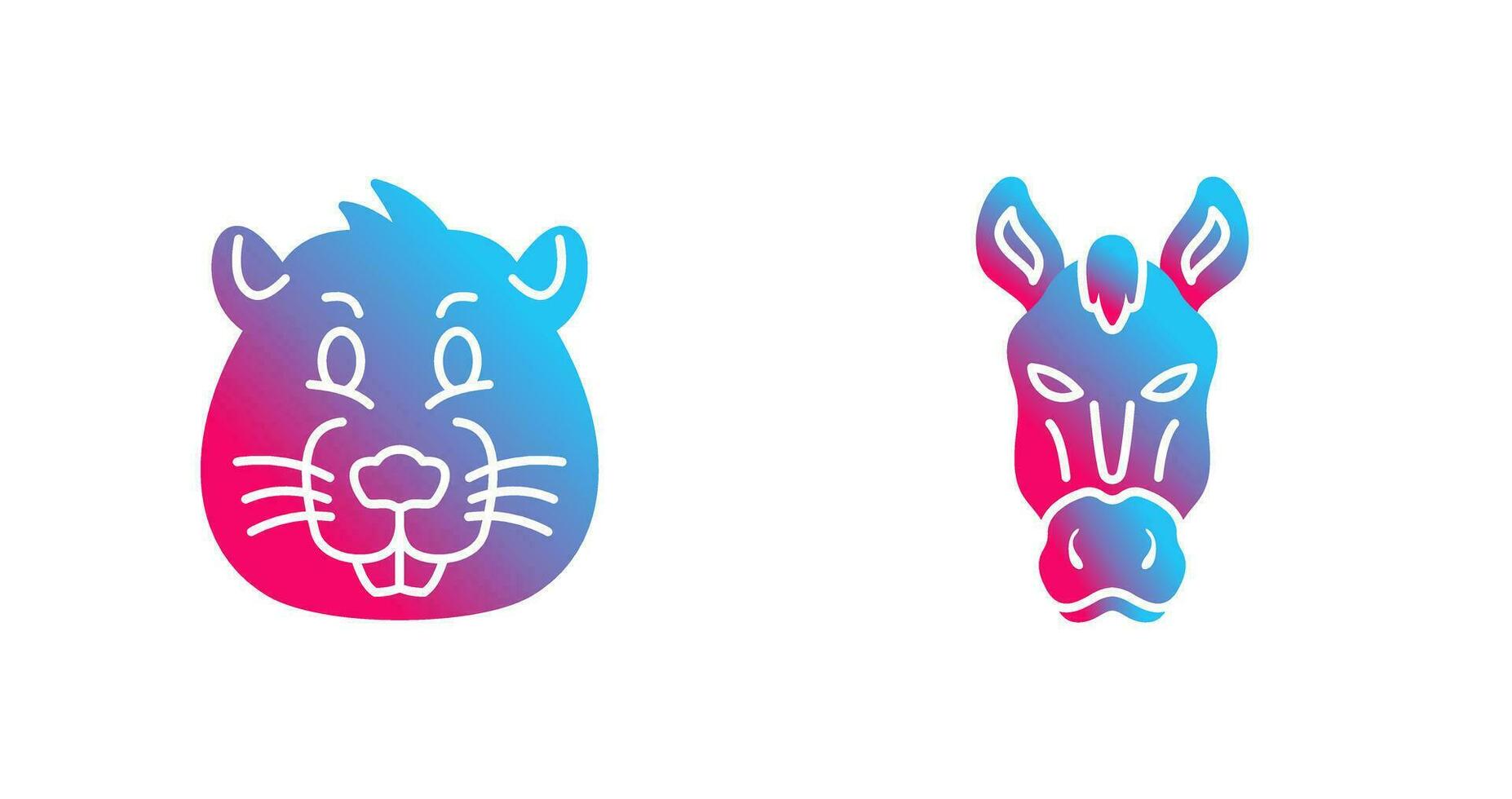 Beaver and Horse Icon vector