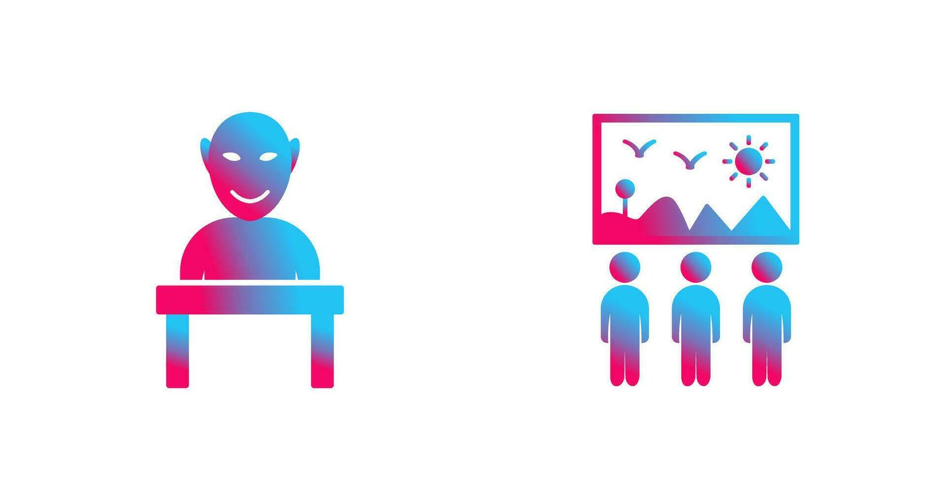 Human Sculpture and Viewing Icon vector