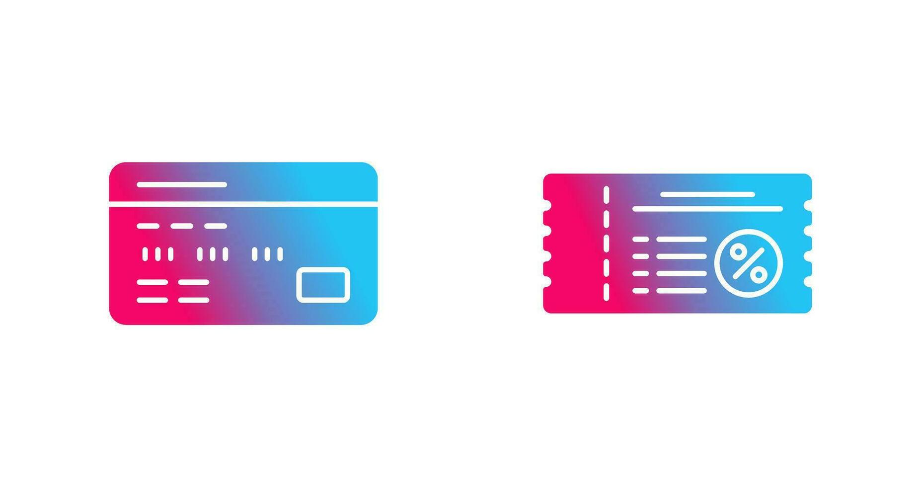 Debit Card and Voucher Icon vector