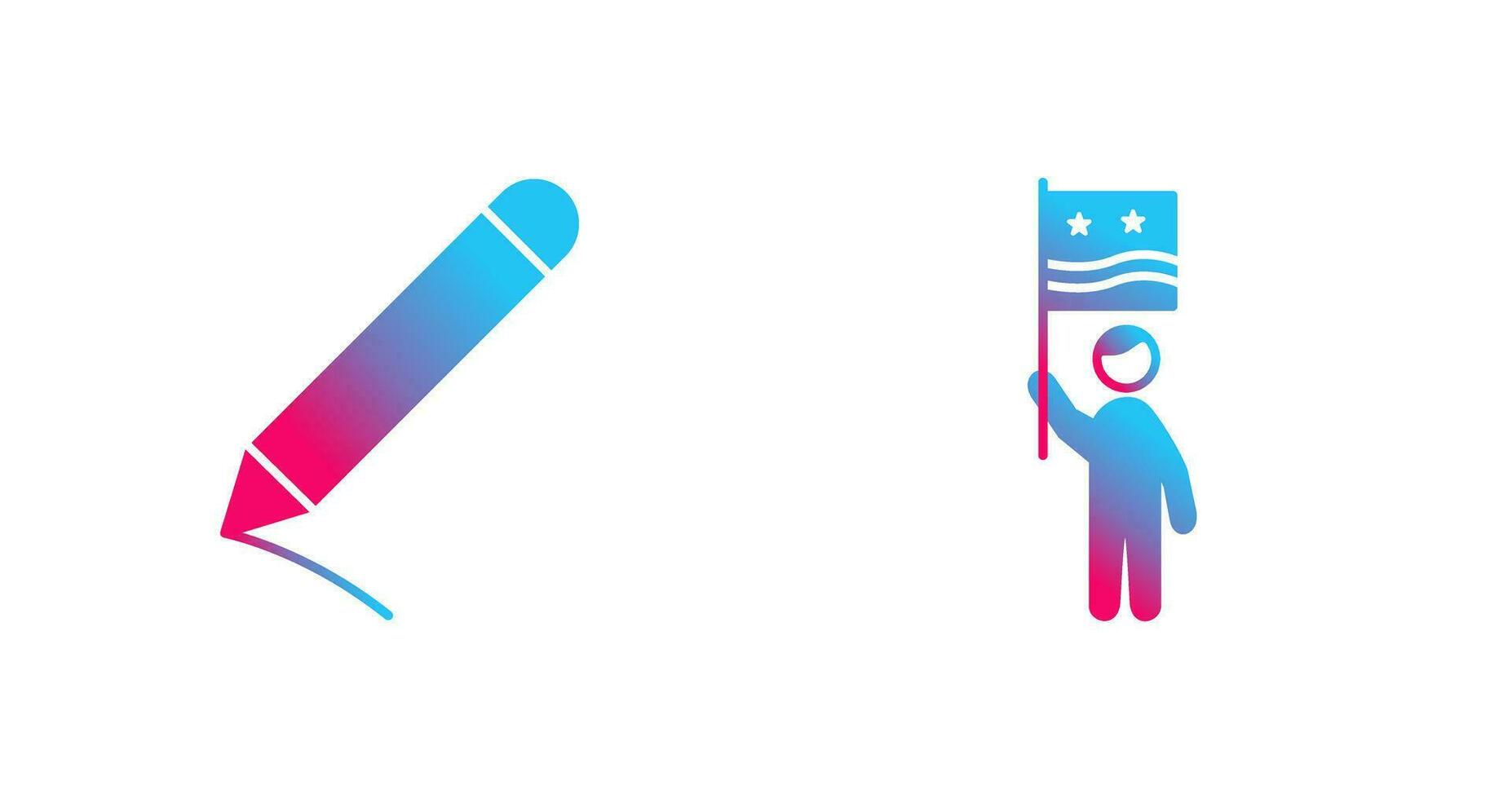 Pencil and Raising flag Icon vector