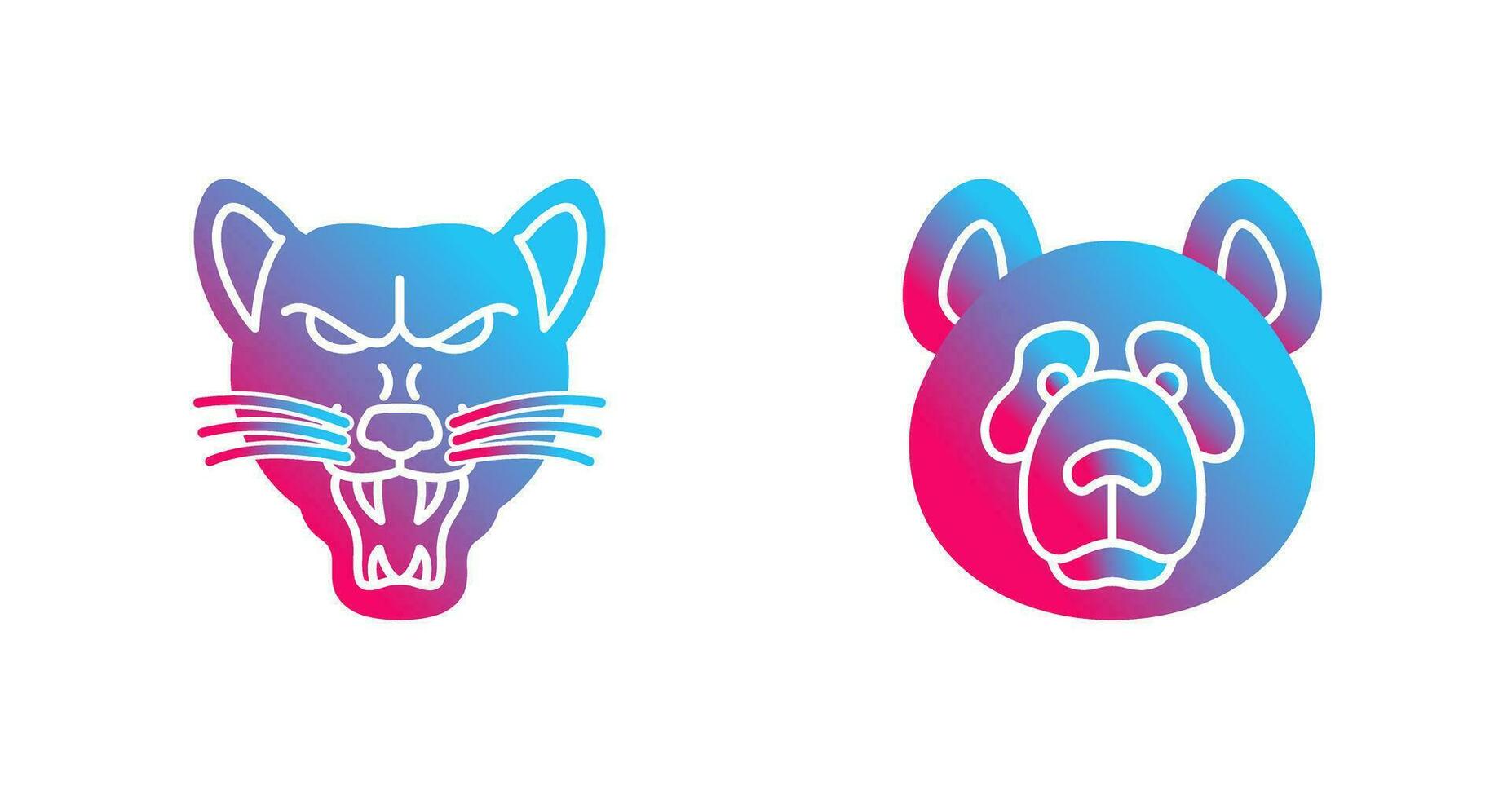 Wolf and Panda Icon vector